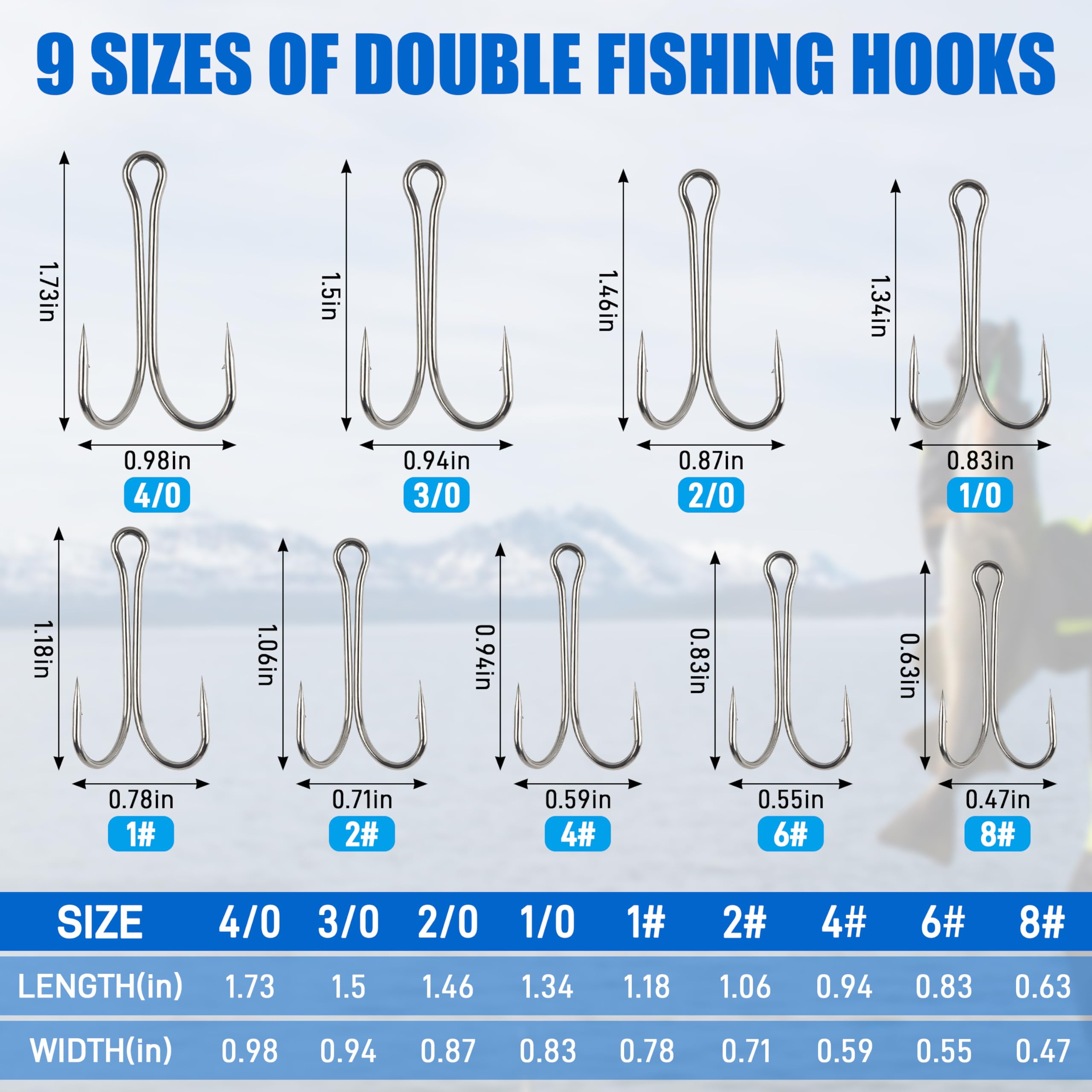 Double Fishing Hooks, 50pcs Classic Frog Hooks High