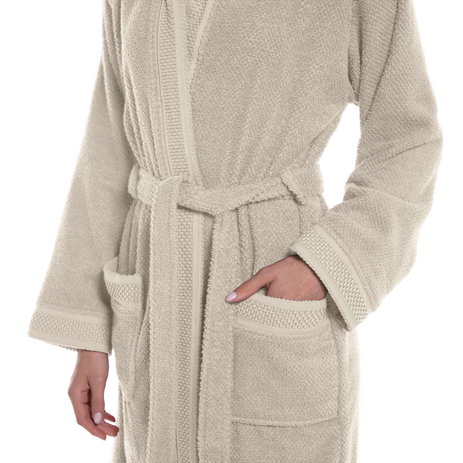 CALEFFI - Accappatoio per adulti, Donna / Uomo / Unisex con Cappuccio, in Spugna 100%