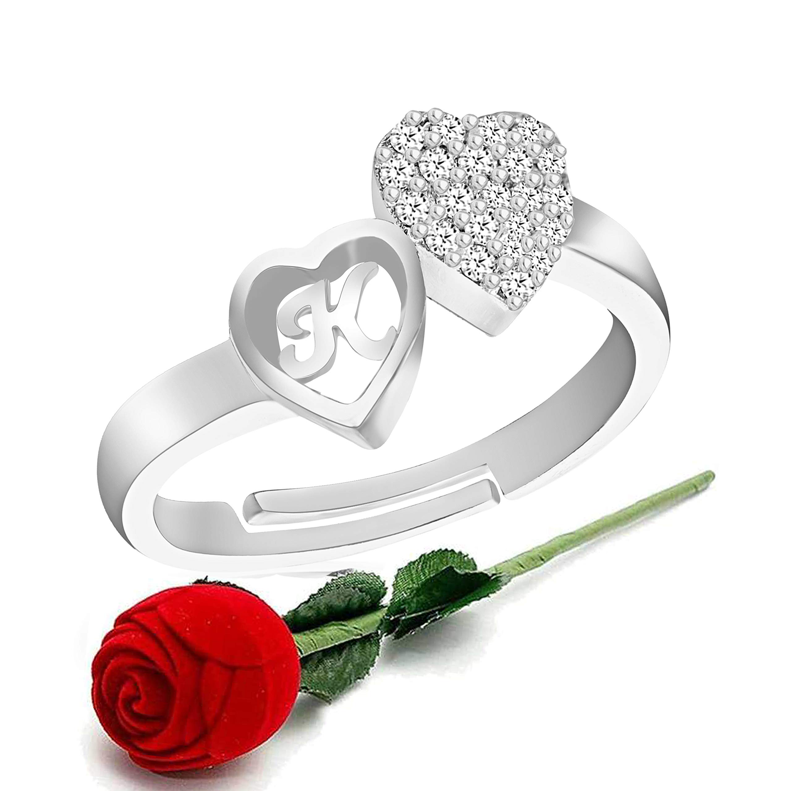 See full amazon price history chart for MEENAZ CZ Valentine American diamond Adjustable I Love You Heart Sillver Initial Letter Name Alphabet K Finger Rings for women girls girlfriend couples lovers Stylish Design Red RING ROSE BOX SET-M158 MEENAZ CZ Valentine American diamond Adjustable I Love You Heart Sillver Initial Letter Name Alphabet K Finger Rings for women girls girlfriend couples lovers Stylish Design Red RING ROSE BOX SET-M158 (B08V923D7Y) Amazon Price History, Amazon Price Tracker