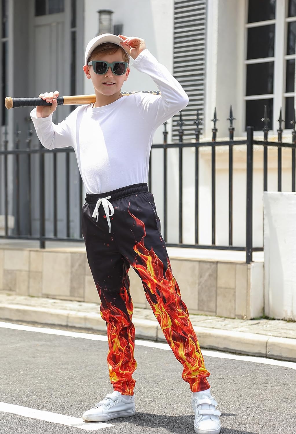 UNICOMIDEA 6-16T Boys Pants Girls Funny Joggers Sports Sweatpants with Drawstring - Image 2