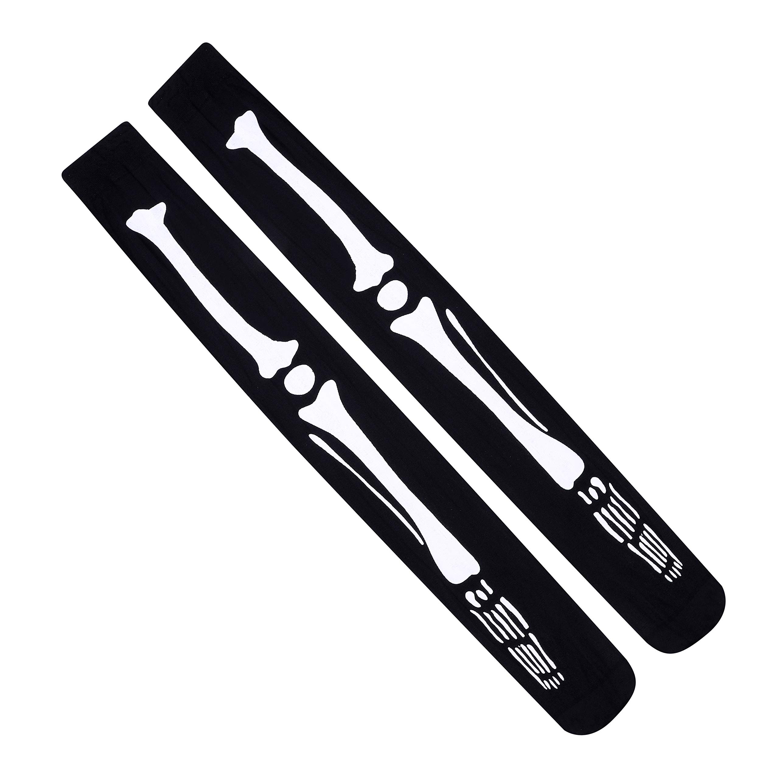 ITODA Halloween Bloody Stocking Skeleton Skull Stockings Horrible Ghost Bloody Stocking Scary Party Cosplay Bloody Socks Women Girls Over Knee Thigh Long Stocking for Nurse Dead Zombie Bride - Image 2
