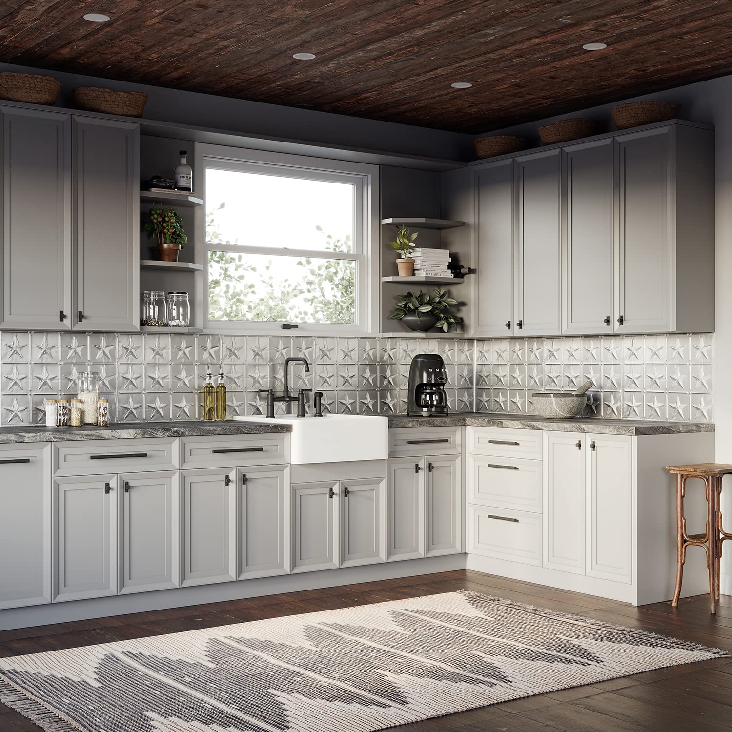 Tin Backsplash American Tin Ceilings Backsplash Kit (5 Tiles