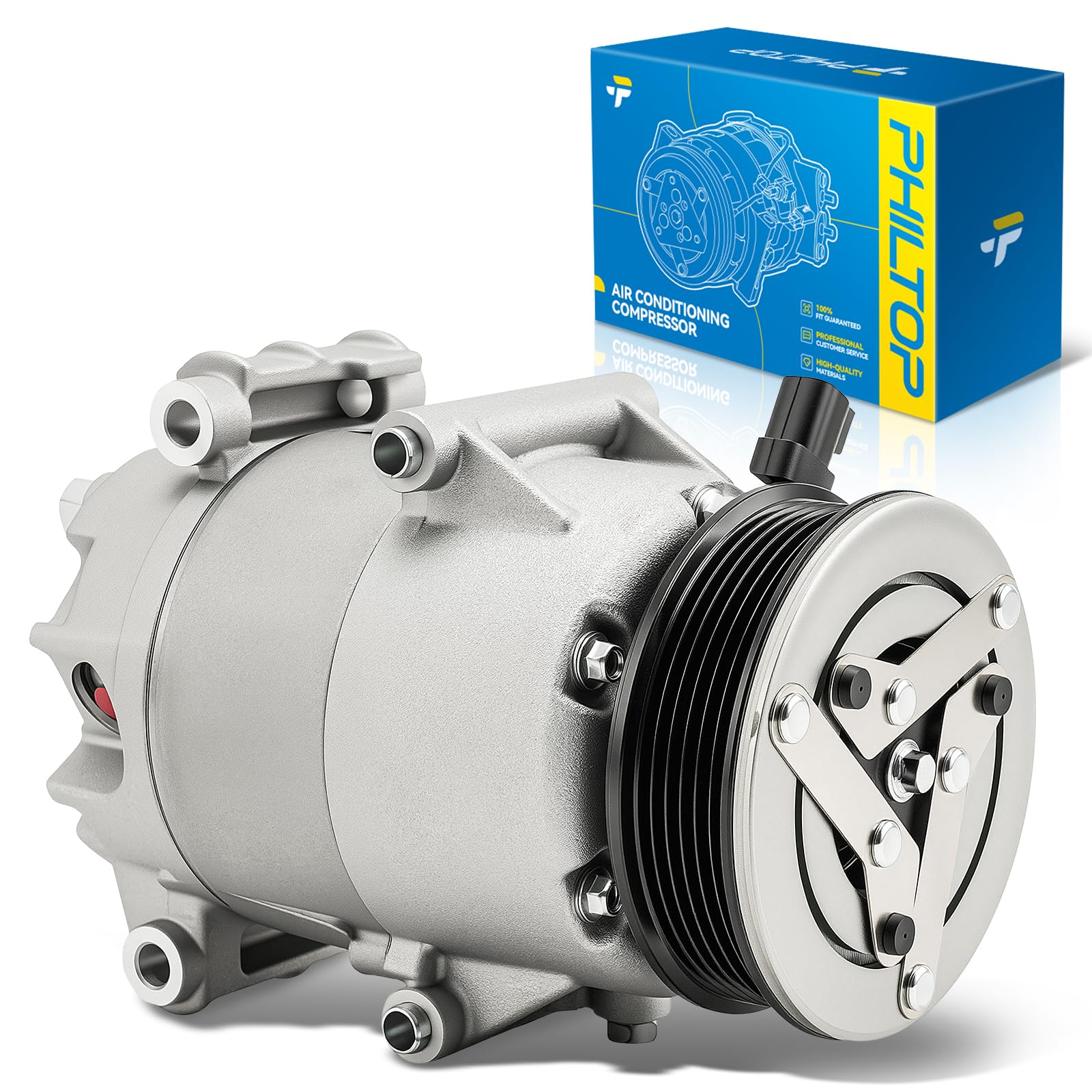 PHILTOP NEW AC Compressor for Fiesta 2017-2019, Fiesta 2014-2016 1.6L