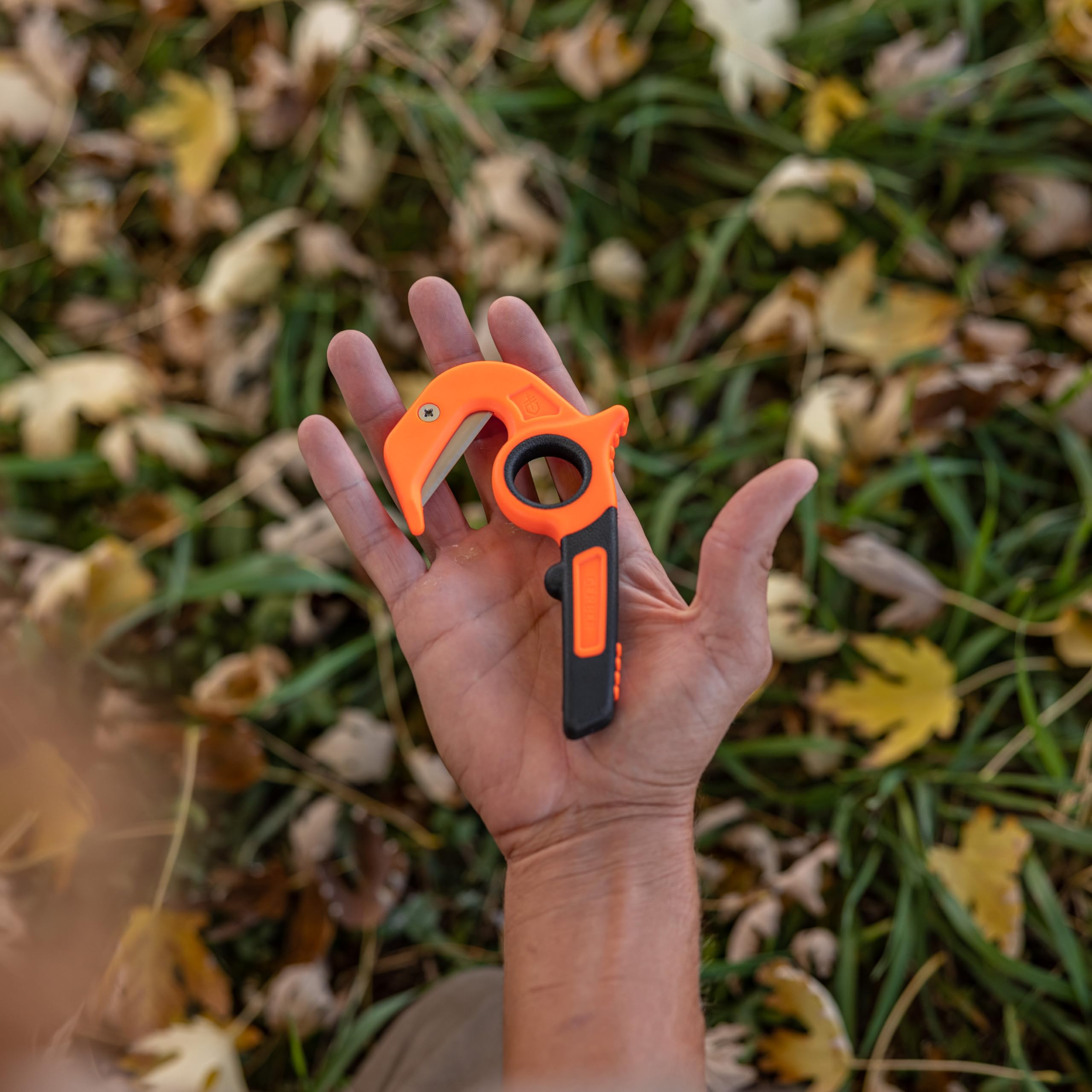 Gerber Vital Zip, Taglierino con Anello per Dito e Lame di Ricambio Arancione
