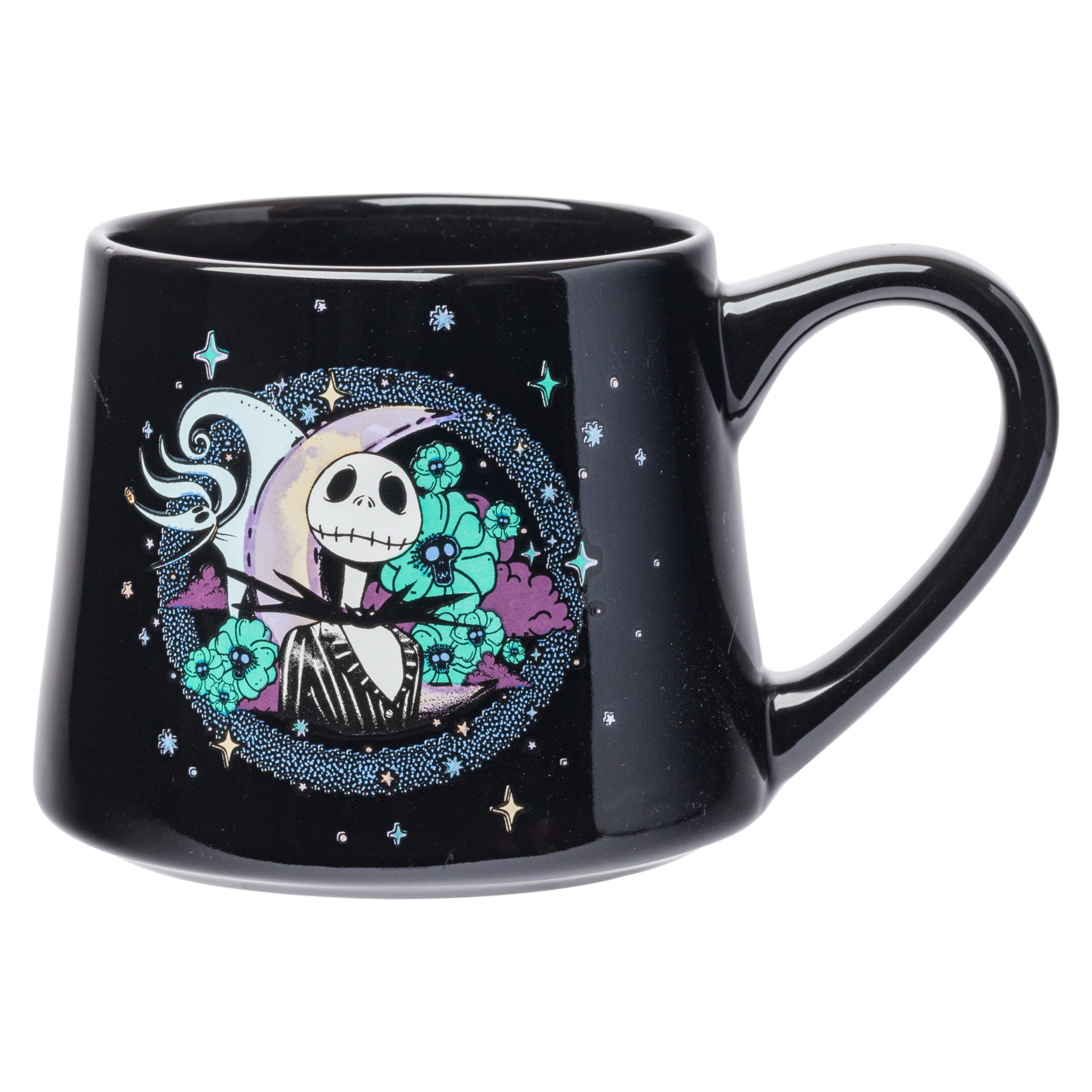 Silver Buffalo Nightmare Before Christmas Jack and Zero Tapered Pottery Mug, 14 Ounces
