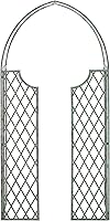 SAFAVIEH Jaida Antique Dark Green Iron Garden Arbor with Gate - Durable Powder-Coated Metal Outdoor Entryway for Patio, Yard, Walkway (PAT5011D)