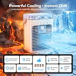 Portable Air Conditioners, Personal Evaporative Air Cooler, 3-Speed Small AC Fan, 8H Auto-off, Mini Air Conditioner, Cooling Fan for Car, Desktop, Camping, Bedroom, Office