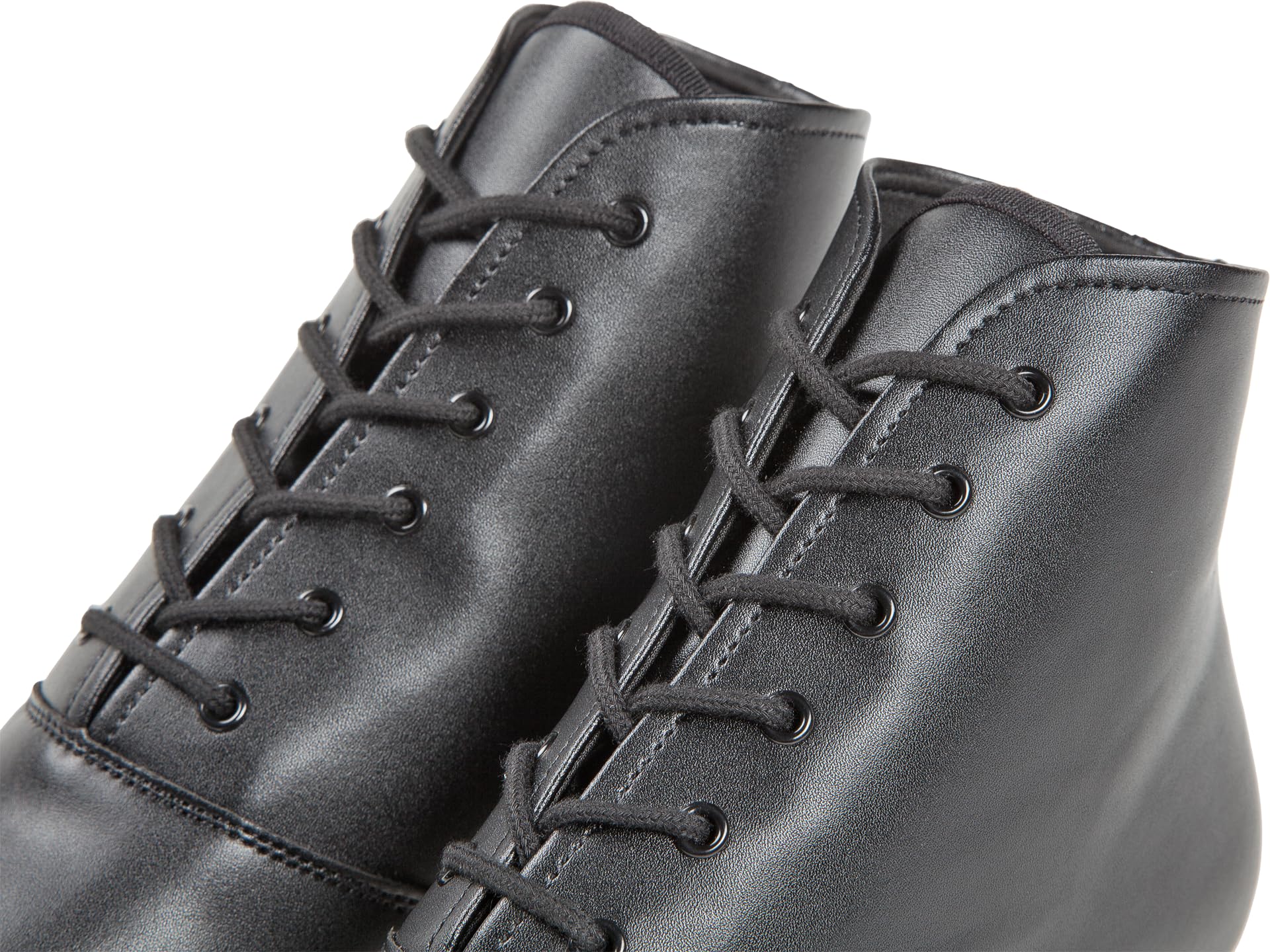Diamant Step Gardestiefel 6-Loch Unisex Gardeschuhe Geteilte Sohle schwarz Lederimitation
