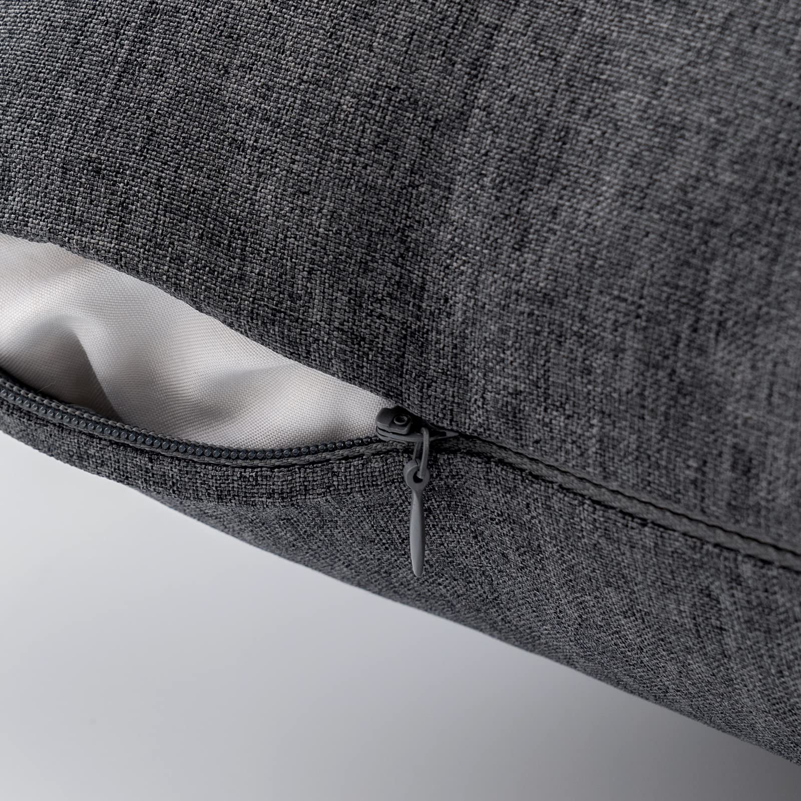 EMEMA Federe Cuscini Impermeabili 50x50 Cm - 2 Pezzi, Grigio Scuro, Per Esterno E Interno - Foto 8