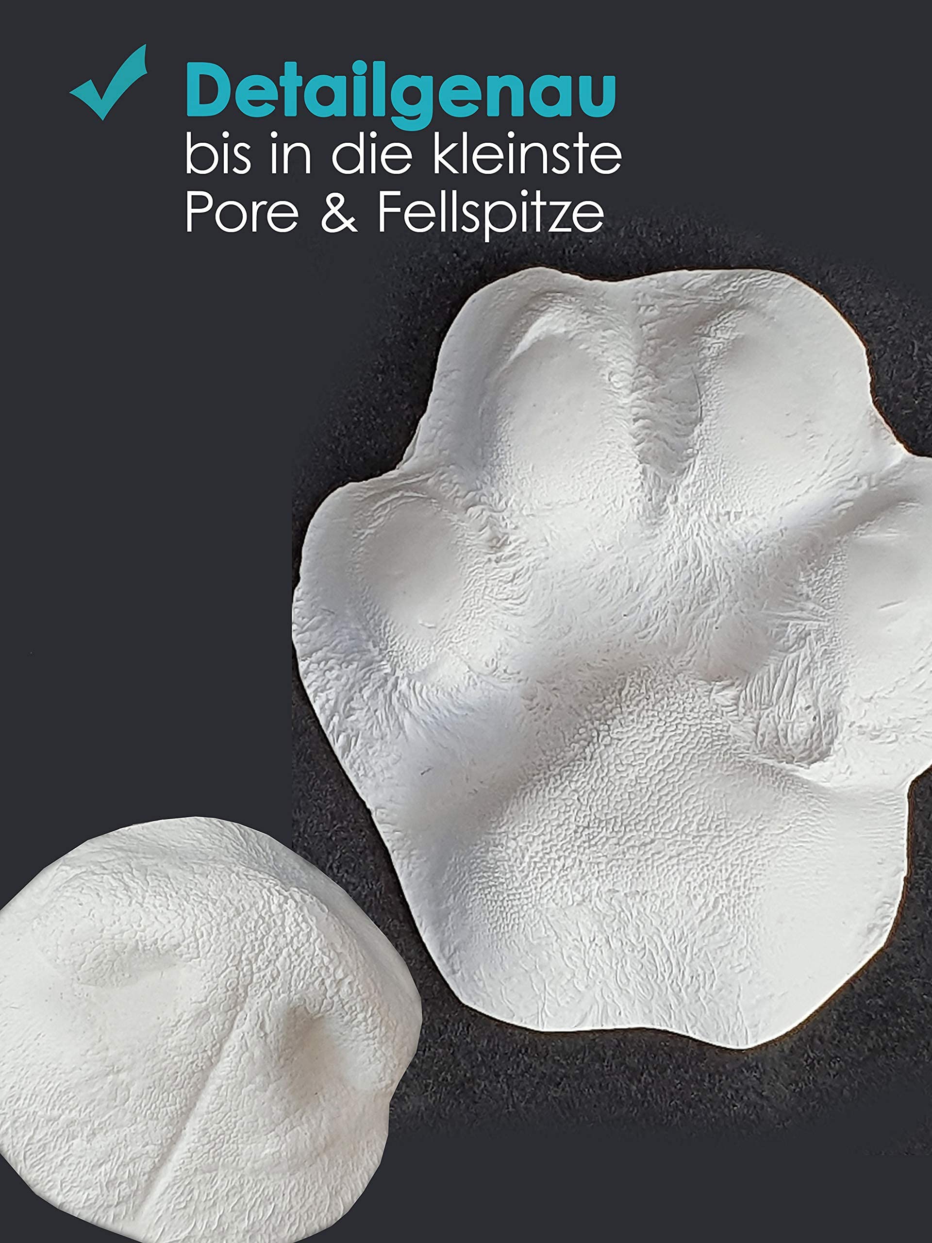 Gipsabdruck Set Hundepfote und Hundenase. 3D Abdruck-Set Hund und Katze für Pfote und Schnauze, wiederverwendbare Gießform, Deutsche Herstellung, Pfotengröße XS bis M