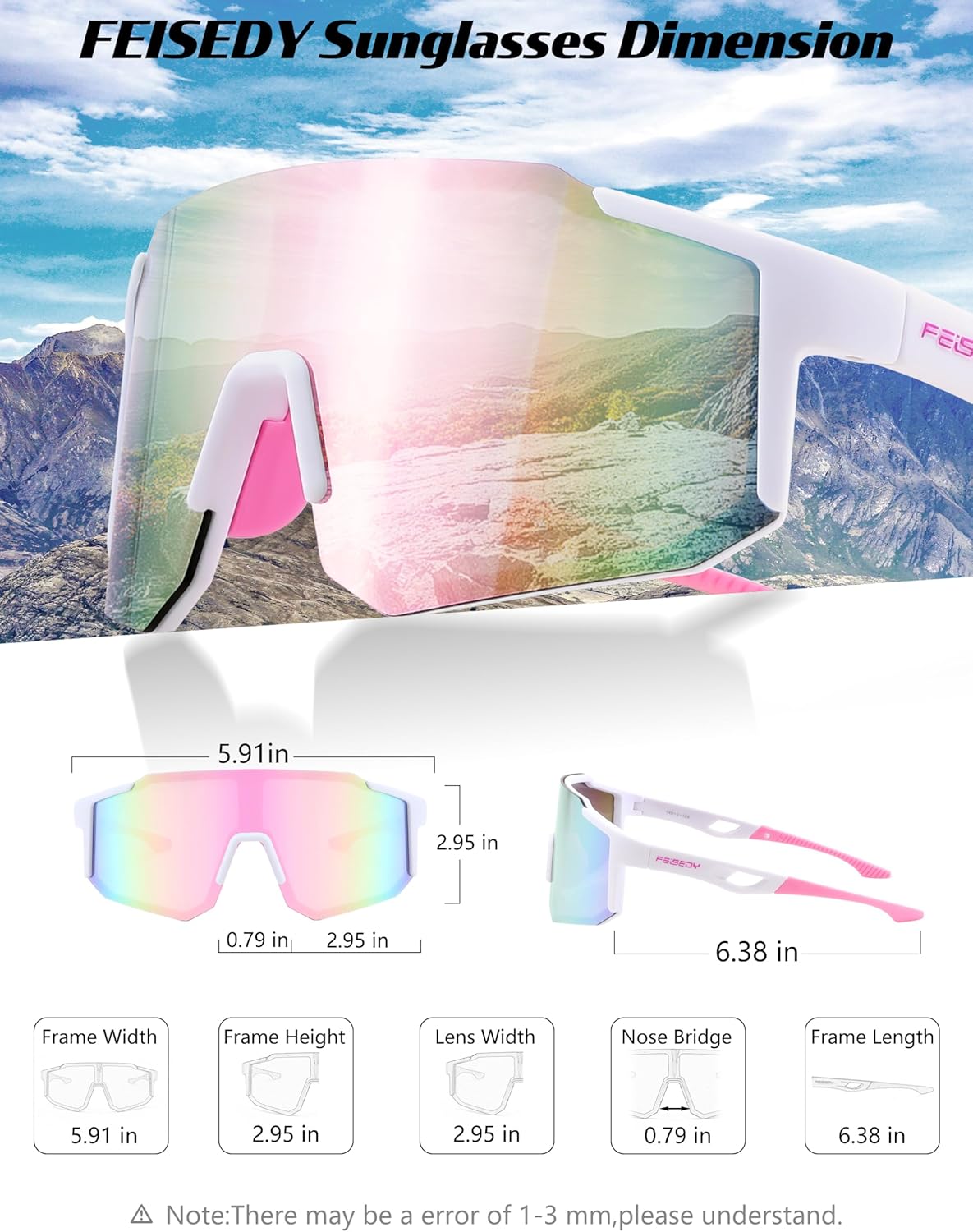 FEISEDY Sports Sunglasses for Men, Women and Teens - Baseball, Biking, Cycling UV400 Protection B2388 - Image 3