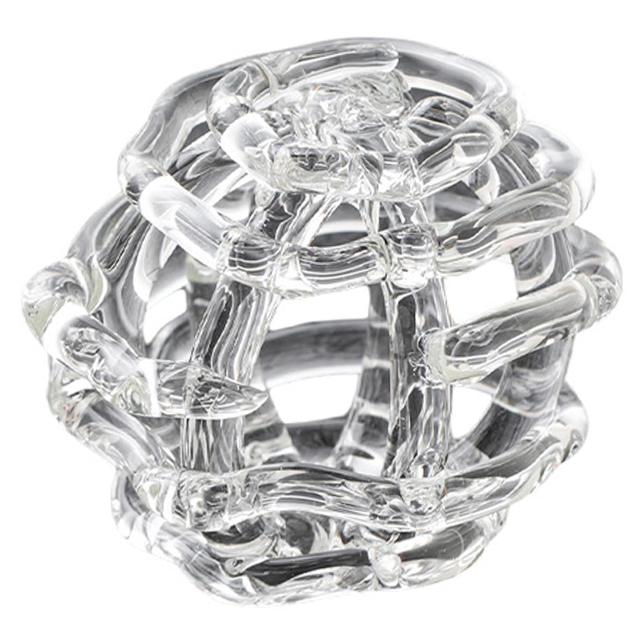 Xoeryoy Glass Flower Frog, Twisted Flower Arrangement Holder, Handcrafted Clear High Borosilicate Small Glass Vase, Transparent