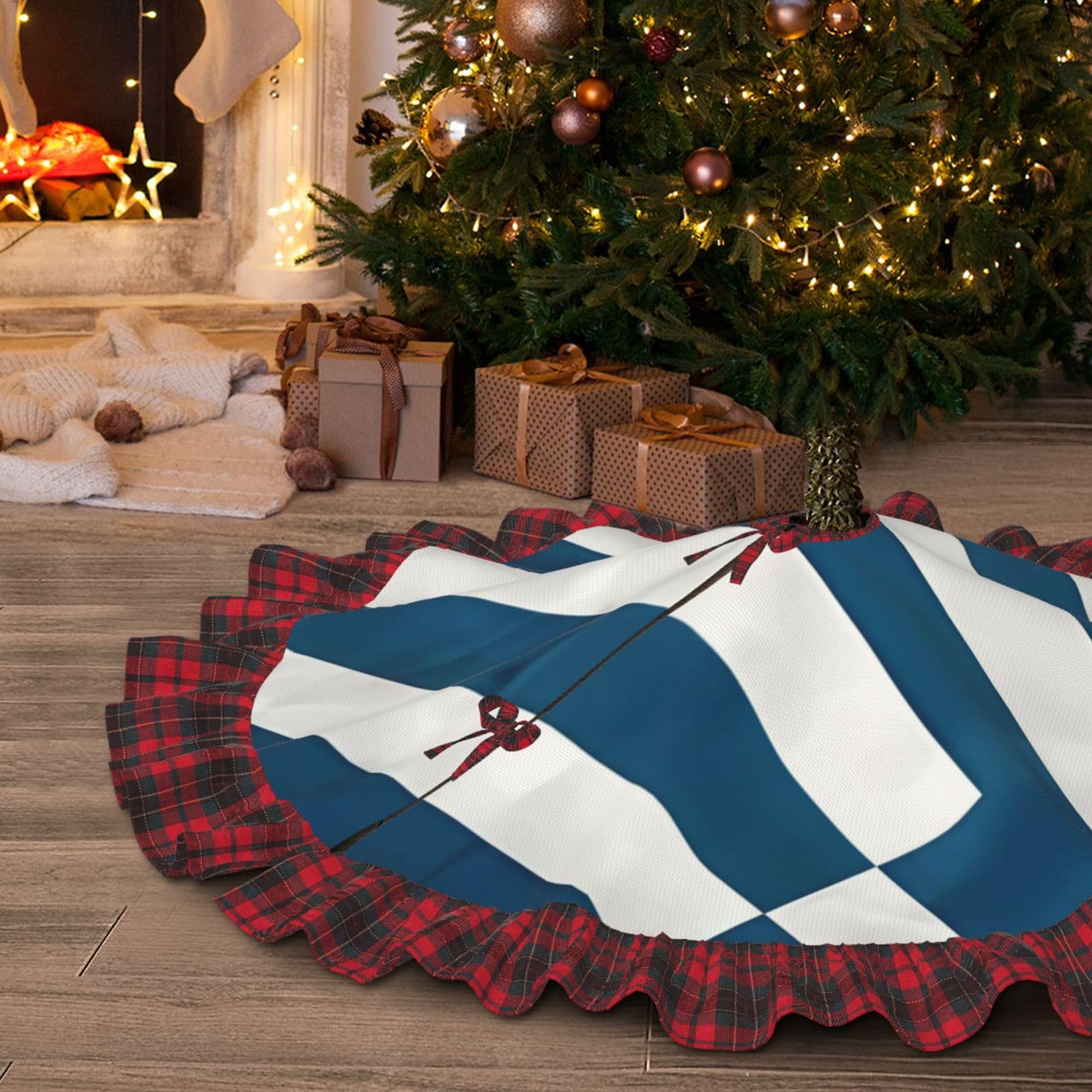 Tapis de sapin grec imperméable 122 cm pour décorations rustiques