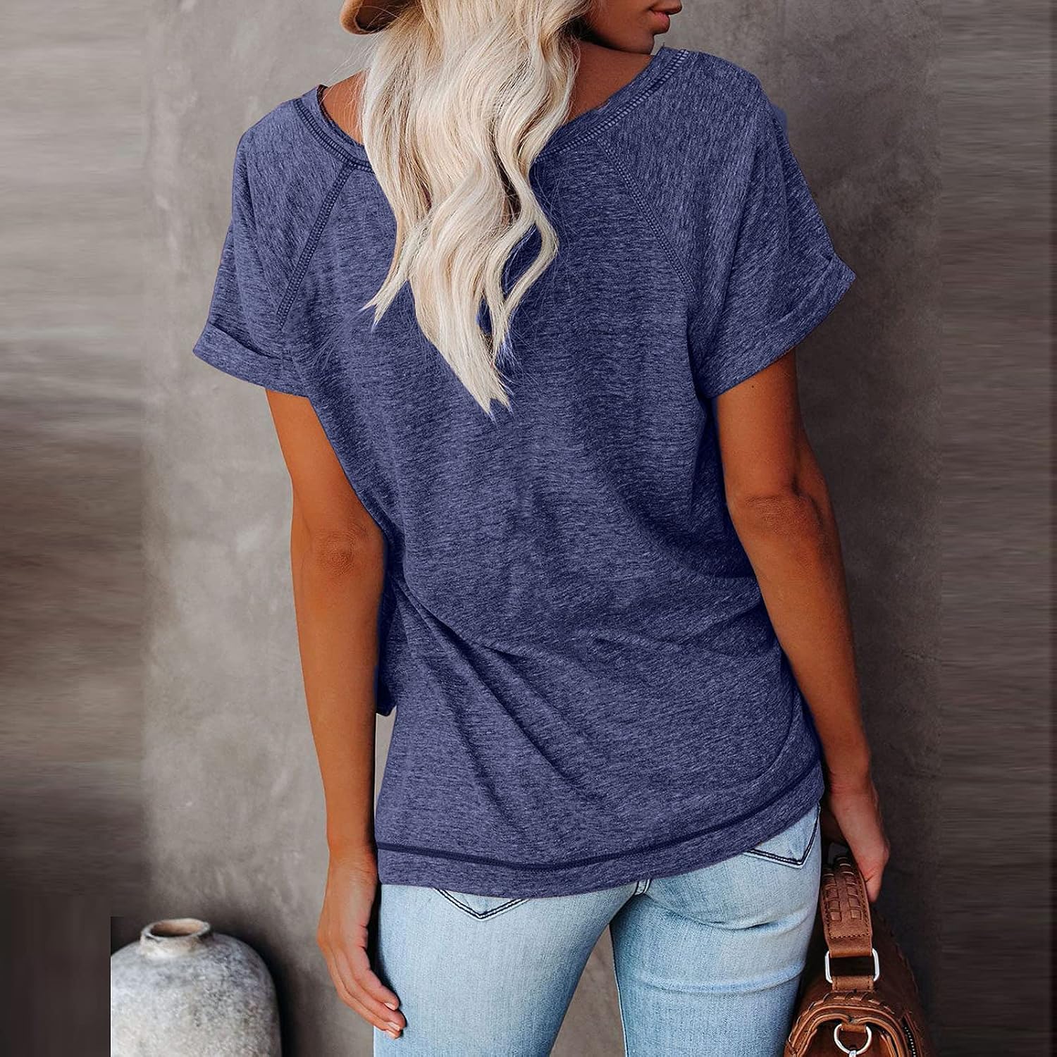 Amazon.com: Camisetas y blusas de manga corta para mujer, camisetas negras  para mujer, cuello redondo, cuello redondo para mujer : Ropa, Zapatos y  Joyería