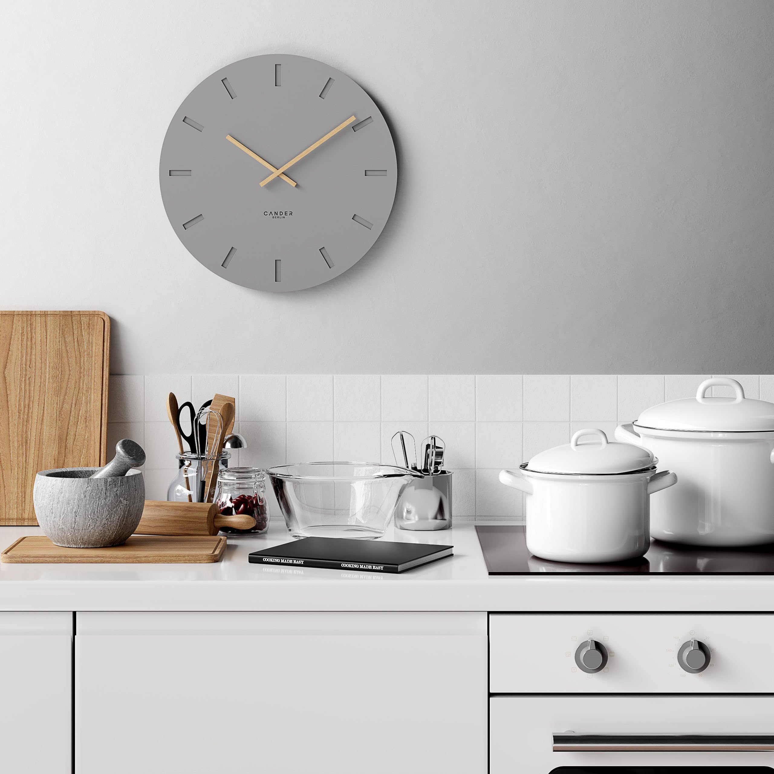 Cander Berlin MNU 2550 P XXL wandklok, geruisloos, 50 cm, zonder