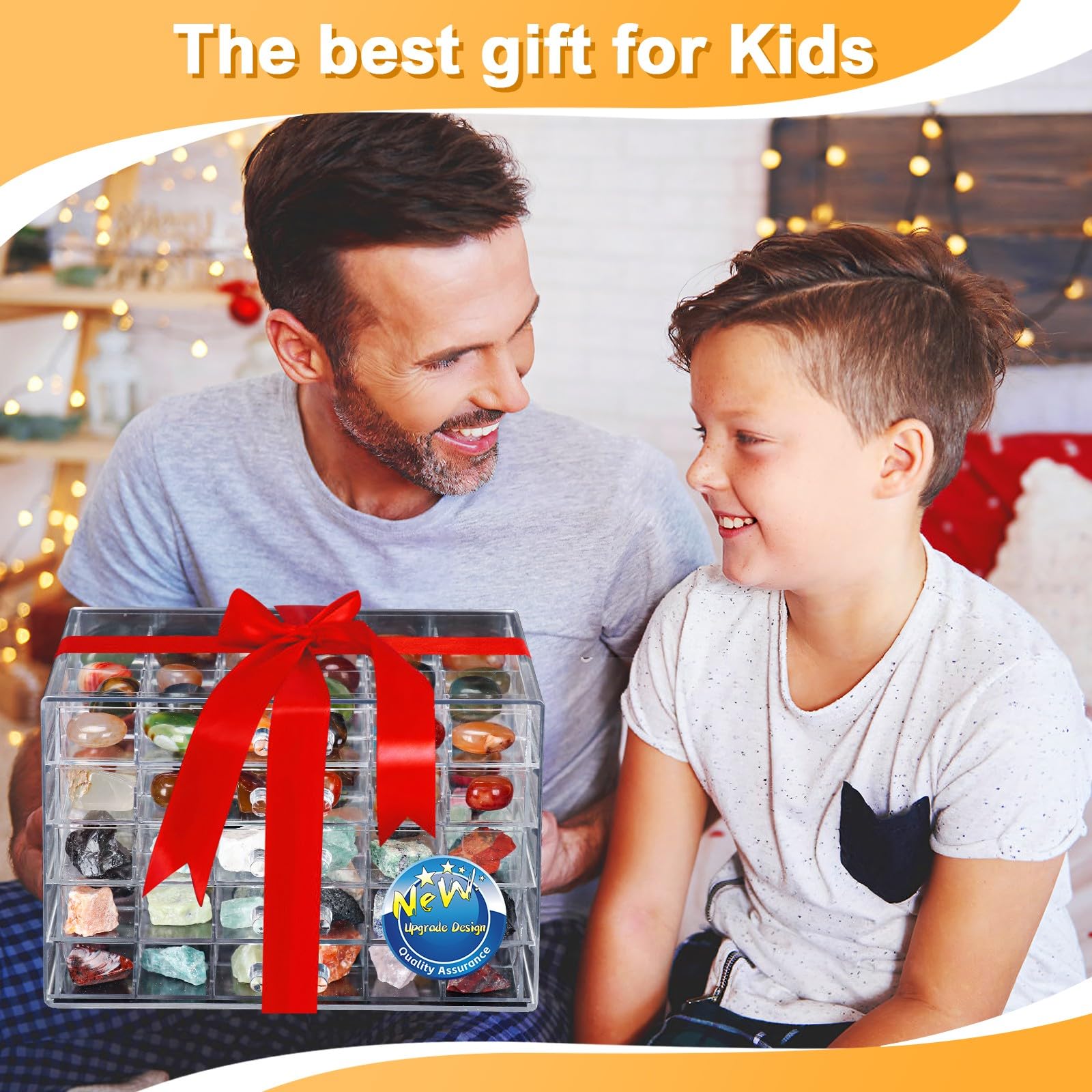 Crystal Rock Collection - Espositore per oggetti da collezione, scatola da collezione Rock per bambini, collezione Rock, scatola da collezione Rock per bambini, 5 strati