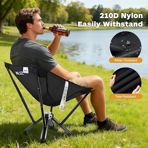 Miniatura 4 de Silla plegable para campamento compacta y fácil de usar, silla portátil para actividades al aire libre, playa, camping y relajación casual
