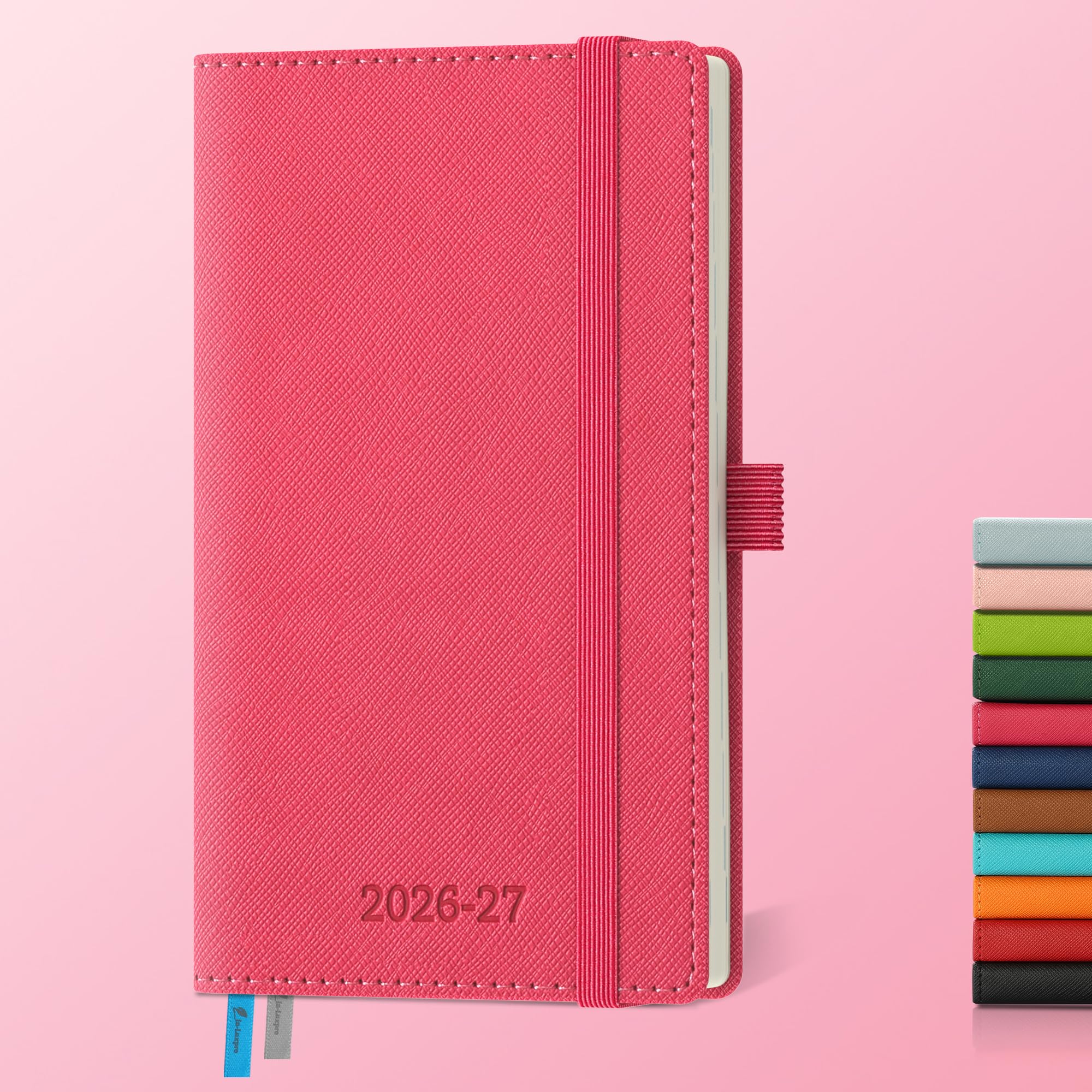 IN-LUXPRO Kalender 2025 2026 Wochenplaner,18-Monate Buchkalender (Jul.2025-Dez.2026) Monatskalender mit Ausgaben & Notizseiten,mit Vegan-Leder & Notizseiten.