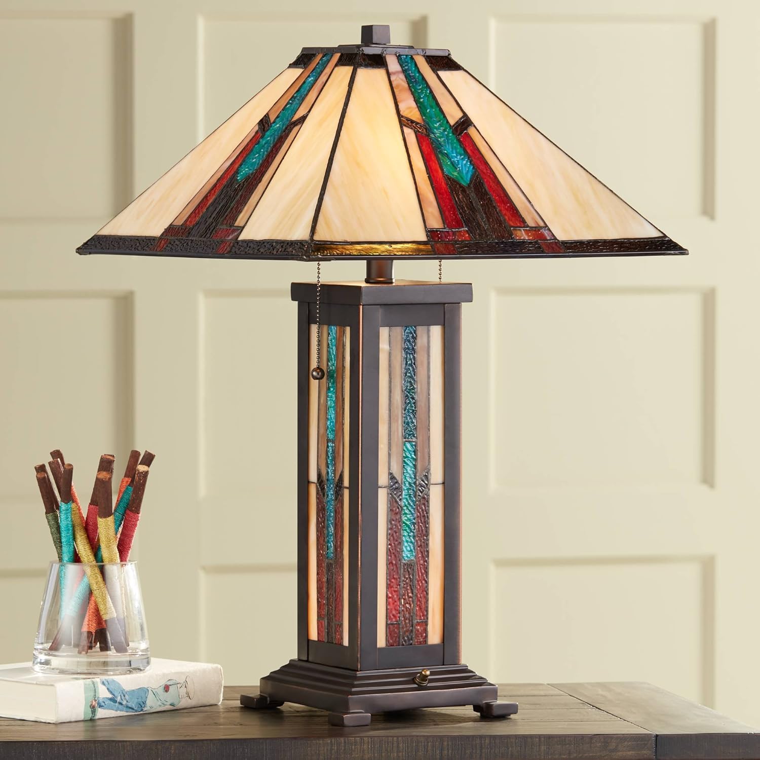 Alfred Mission Tiffany Style Table Lamp with Barbados Ubuy