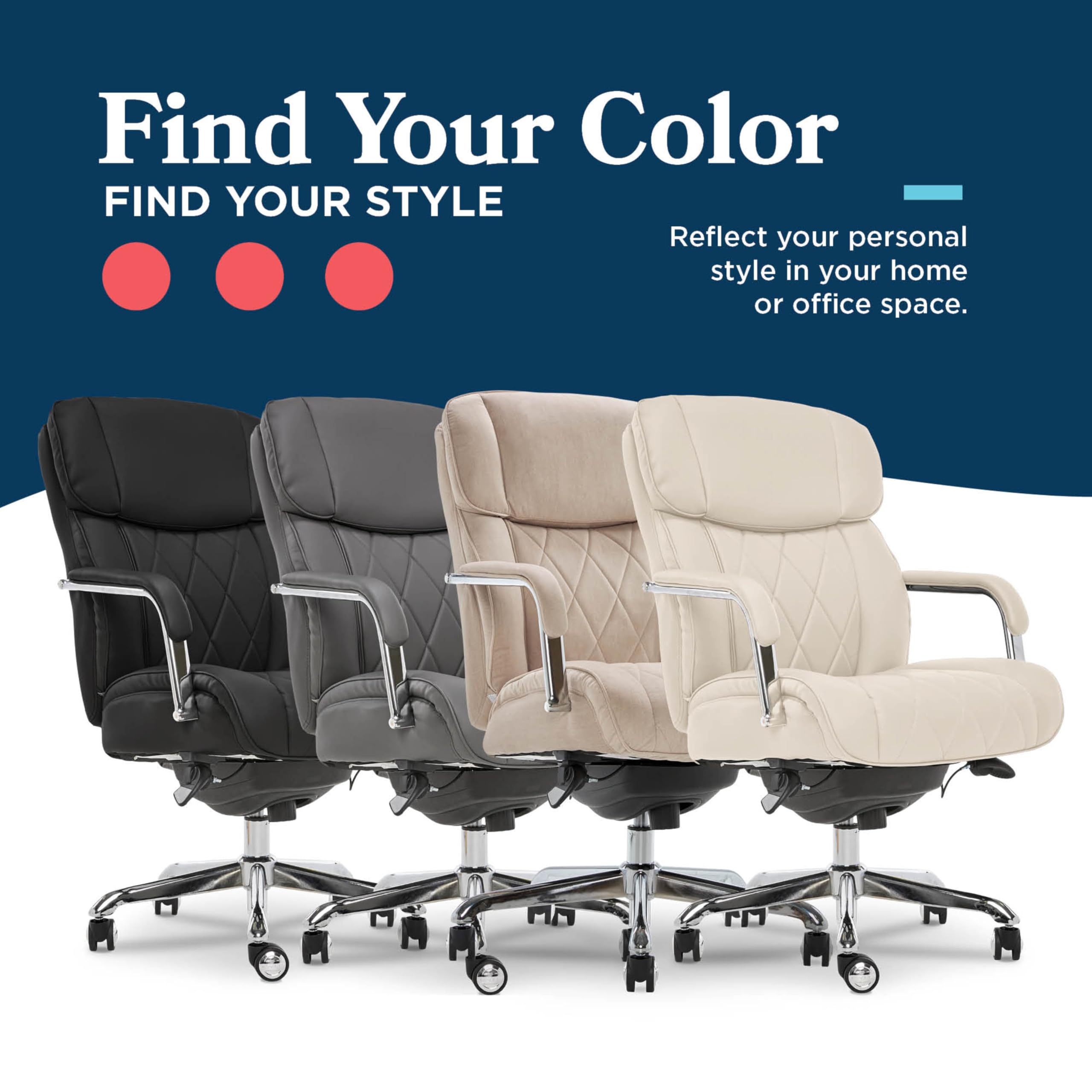 LaZBoy Sutherland Ergonomic Faux Leather Swivel Computer and Desk Chair Black CHR10048A — view 11