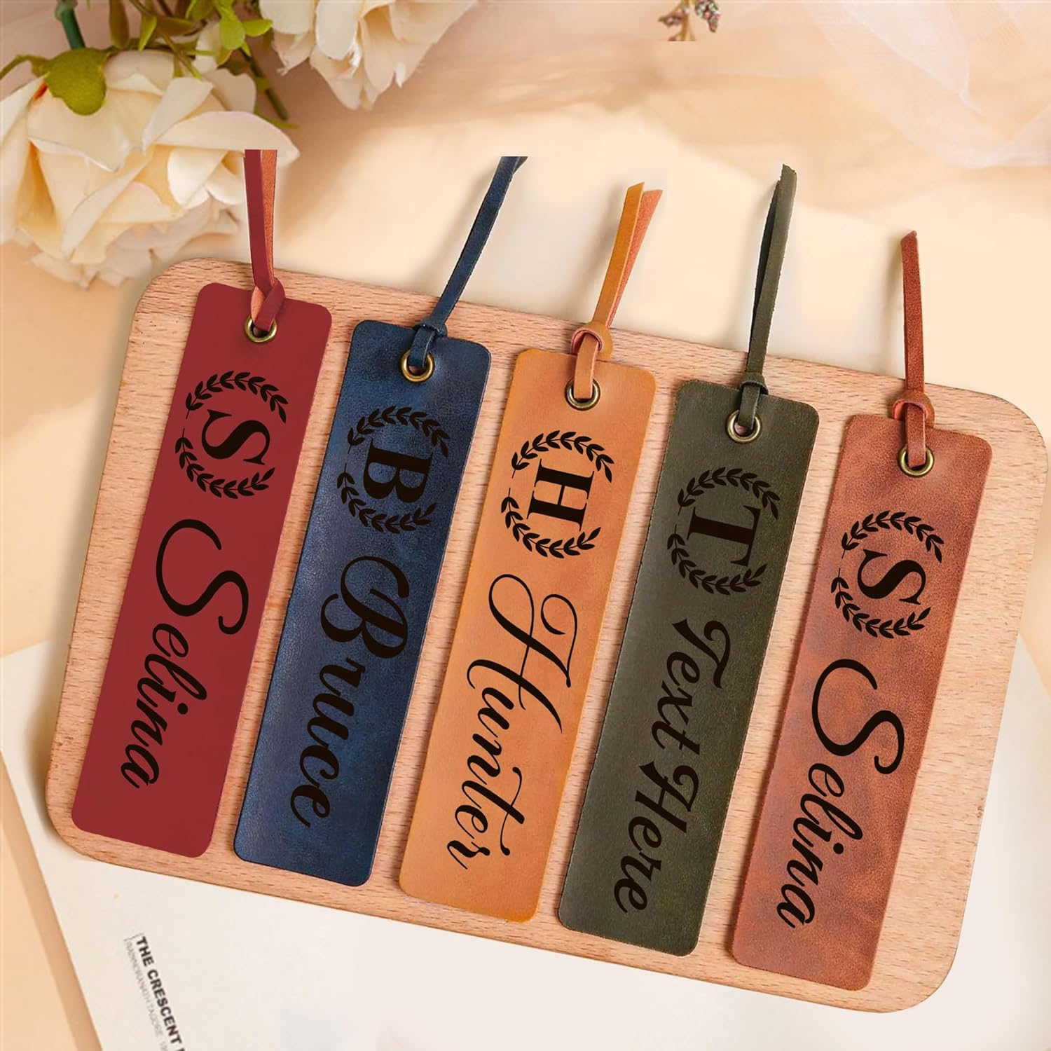 EDSG Personalized Bookmark, Engraved Leather Bookmarks, Custom Bookmarks Book Marks Gifts for Reading Women Men Teachers Christmas Birthday, Teachers Appreciation Gifts (Brown) - Image 6