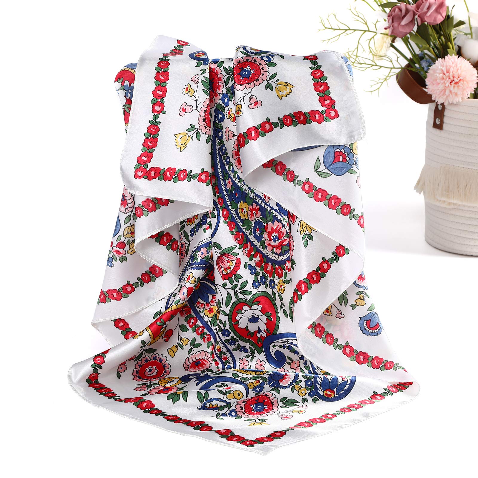 AWAYTR Modne szaliki Kobiety 35 * 35 Inches / 90 * 90 Cm (4 w zestawie)