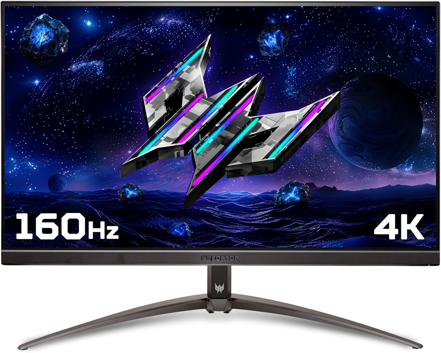 acer Predator XB273KV3 27 inch 4K UHD 3840 x 2160 Gaming Monitor - 160Hz, 0.5ms, IPS Panel, FreeSync Premium, 95% DCI-P3, HDR400, Height Adjustable Stand, Speakers, DisplayPort, HDMI