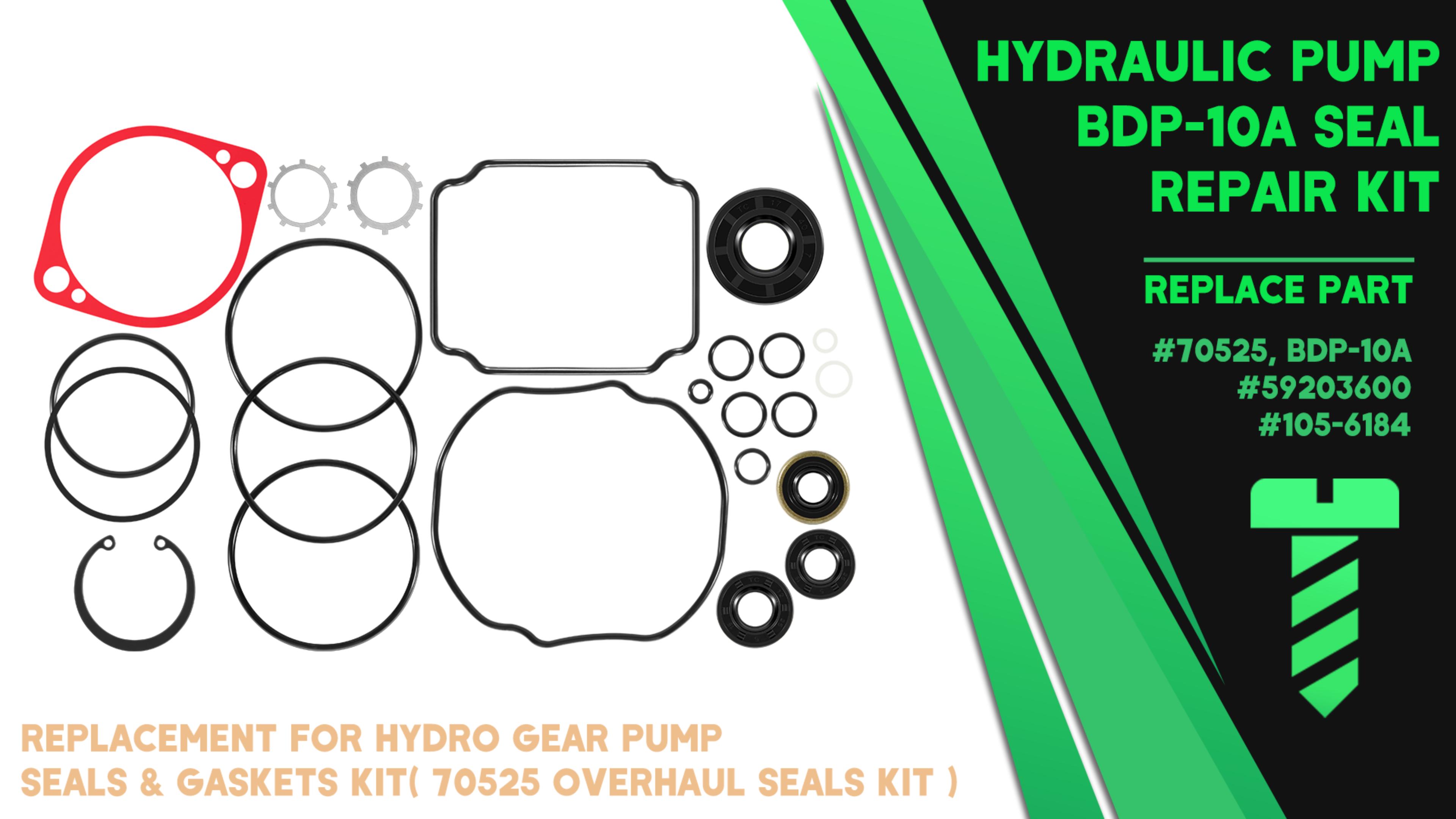 70525 Pump Seals Overhaul Kit For Hydro Gear BDP-10A Pump - 24 Piece Set, Fits Ariens/Exmark Mowers