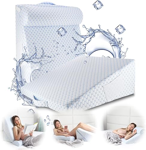 Miniatura 8 de Nestl Almohada de cuña de cama  Almohada de cuña para dormir para reducir el reflujo ácido, almohadas de cuña para después de cirugía, cuña de