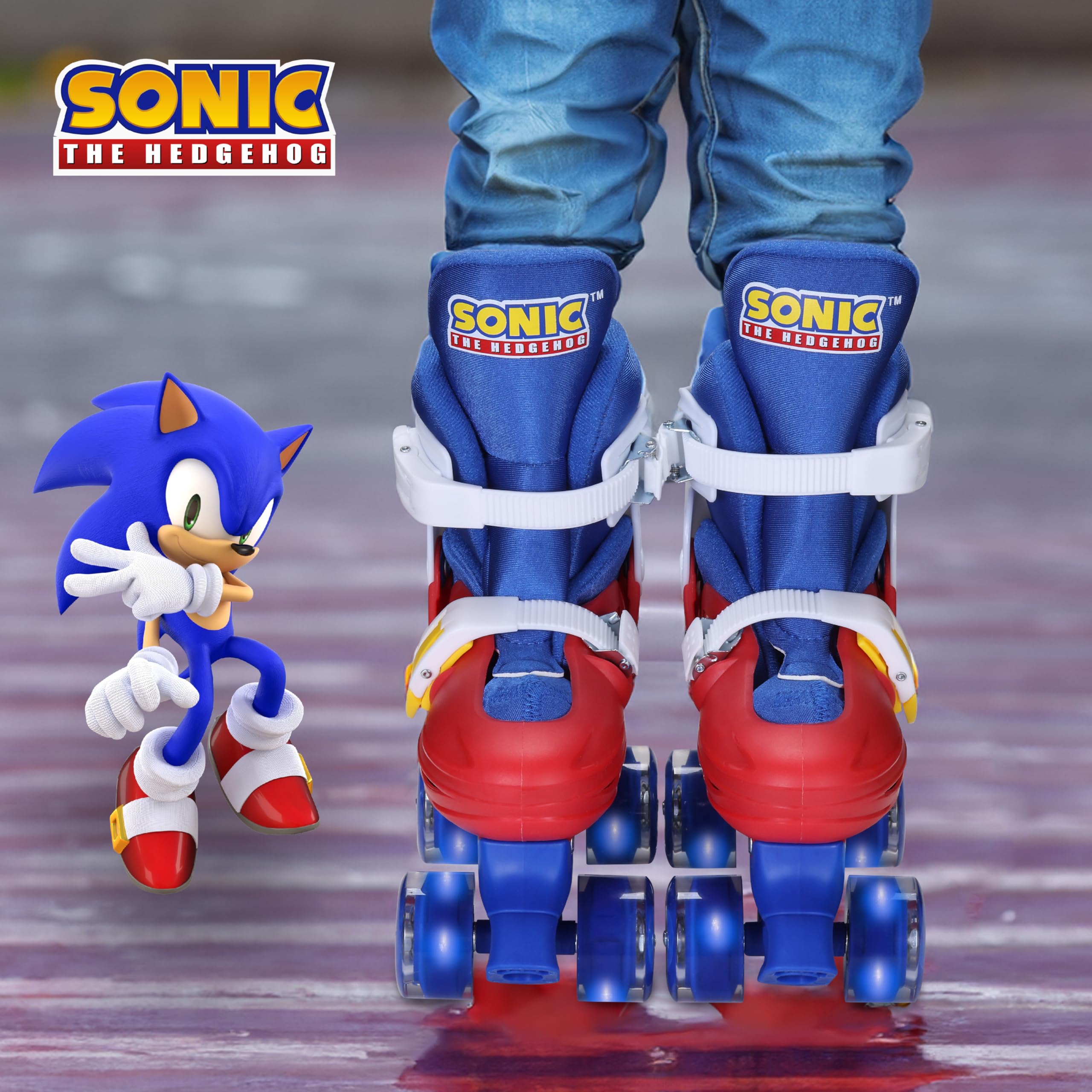 Sonic 2in1 Kids Roller Skates, Transform from Quads to Inlines