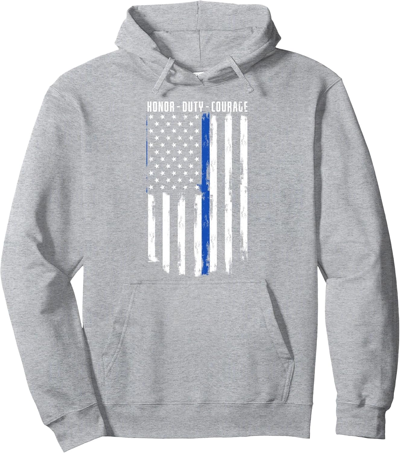 Honor Duty Courage | Thin Blue Line Pullover Hoodie