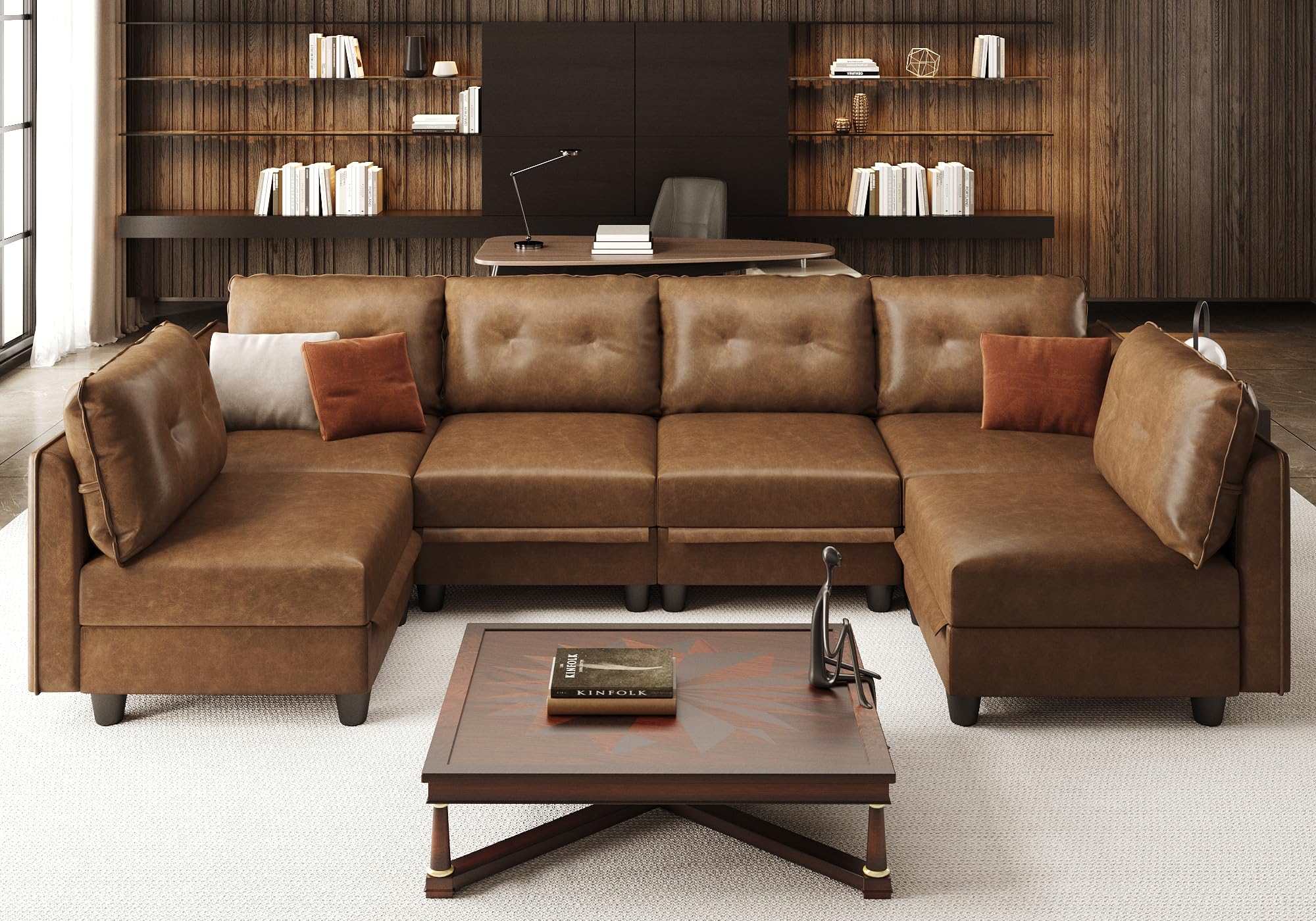 LLappuil Faux Leather Modular Sofa