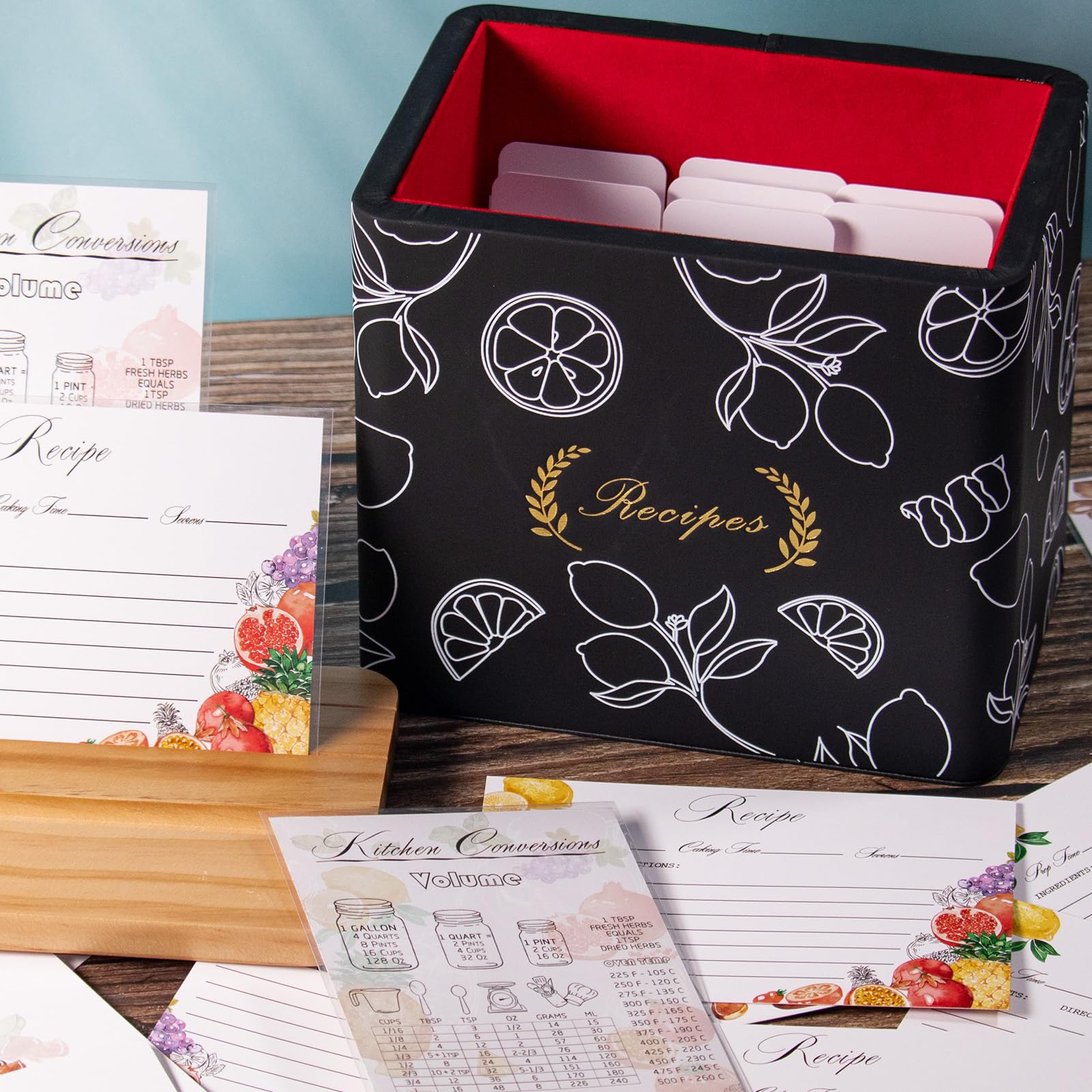 Recipe Box with Cards & Dividers - Wedding Gift -5 Recipe Box with Cards & Dividers - Wedding Gift -5