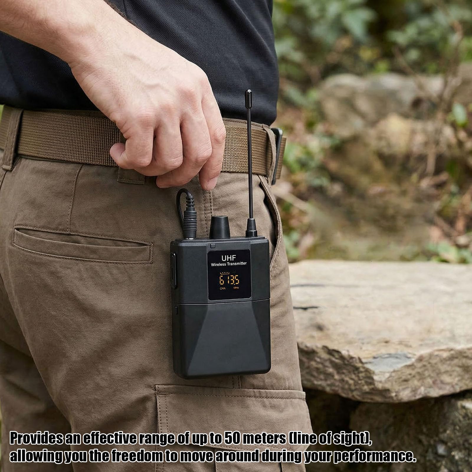 Altavoz amplificador para profesores con receptor transmisor, clip de micrófono condensador de doble función, salida de 6,35 mm, micrófono de solapa pequeño recargable para actuaciones en vivo