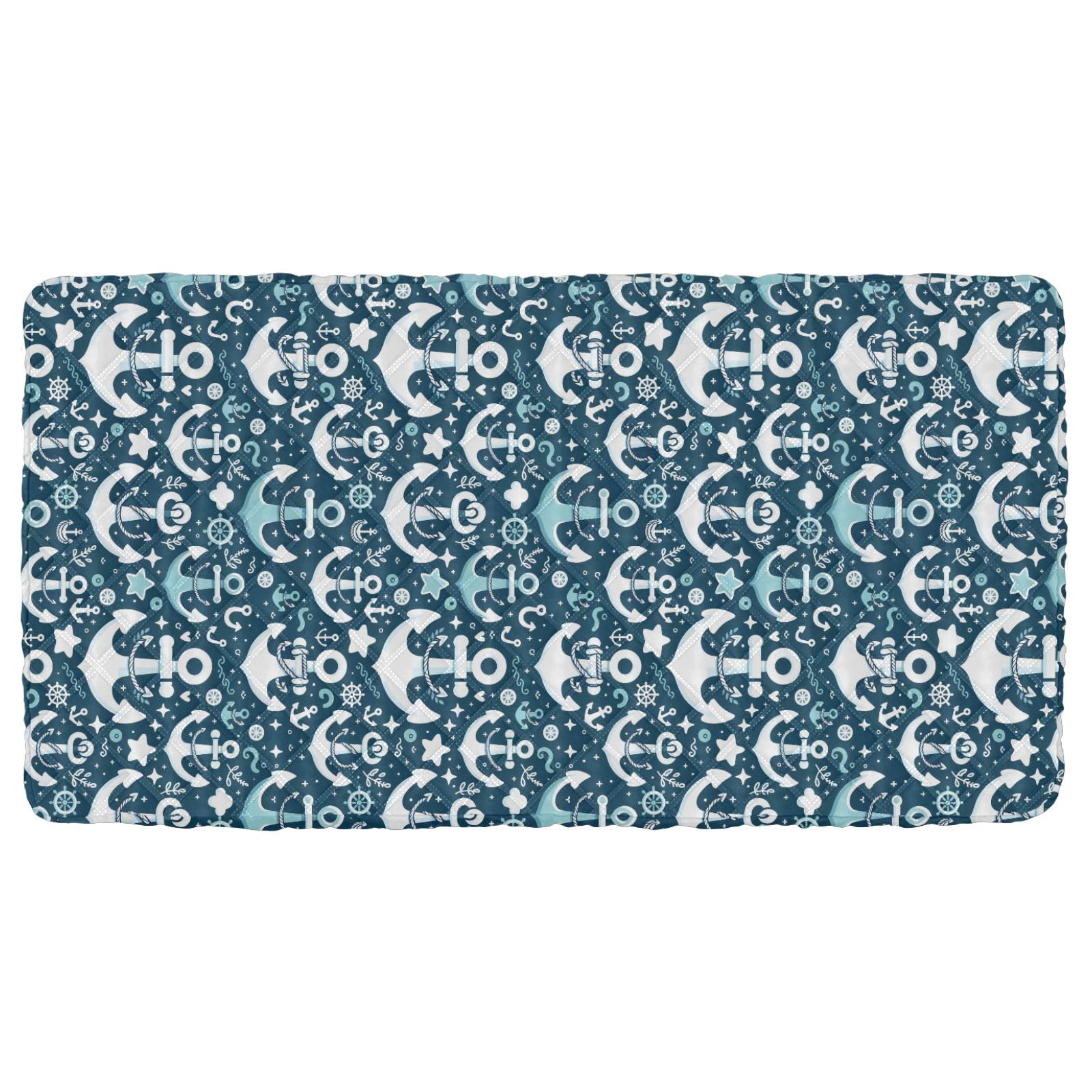 Portable Toddler Bed Sheet for Kids Blue Spear Stars Pattern Travel Bed Fitted Sheet