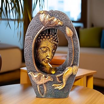 The Better Home Buddha Water Fountains For Home D cor (50cm) Diwali Decoration Items For Home D cor With LED Light|Home Decor Items For Living Room|Show Pieces For Home D cor|Diwali Gifts|Diwali D cor