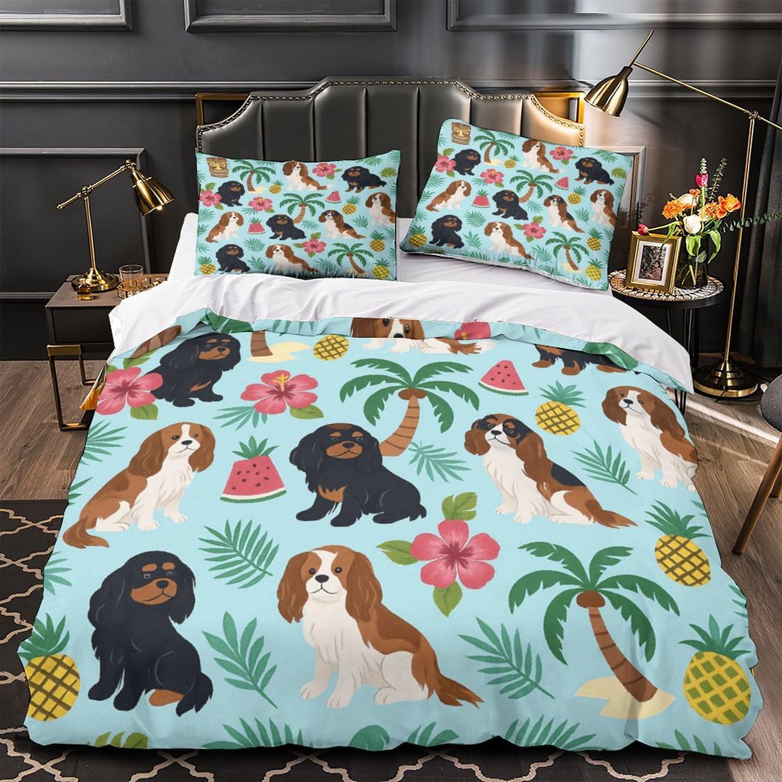 Housse de couette King Charles 135x200cm pour des nuits douces et respirantes
