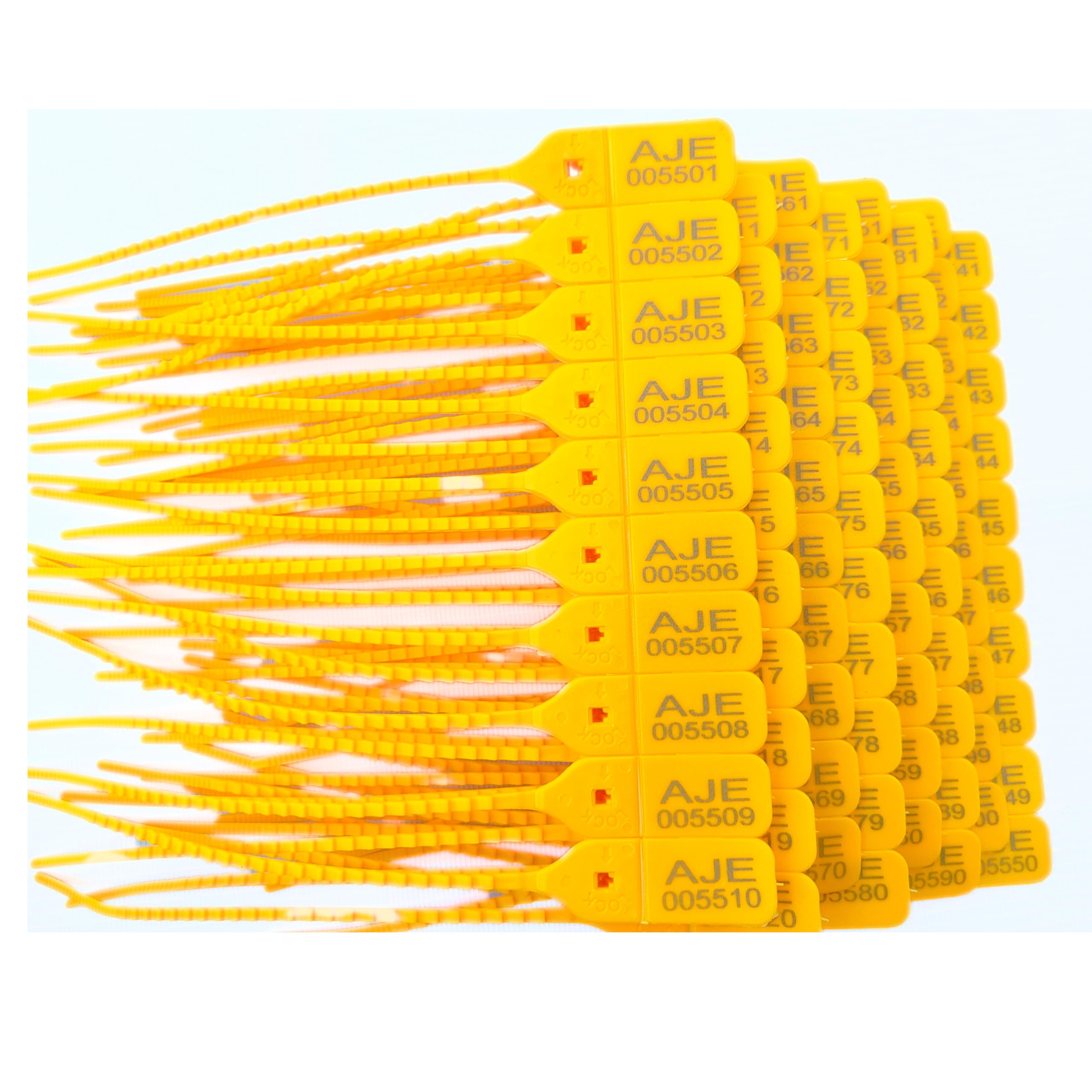 Plastic Seal Tag 8" Inches Security Seal Courier Tag | Containerseal GripSeal Small Type | 100 Pcs | (Yellow)