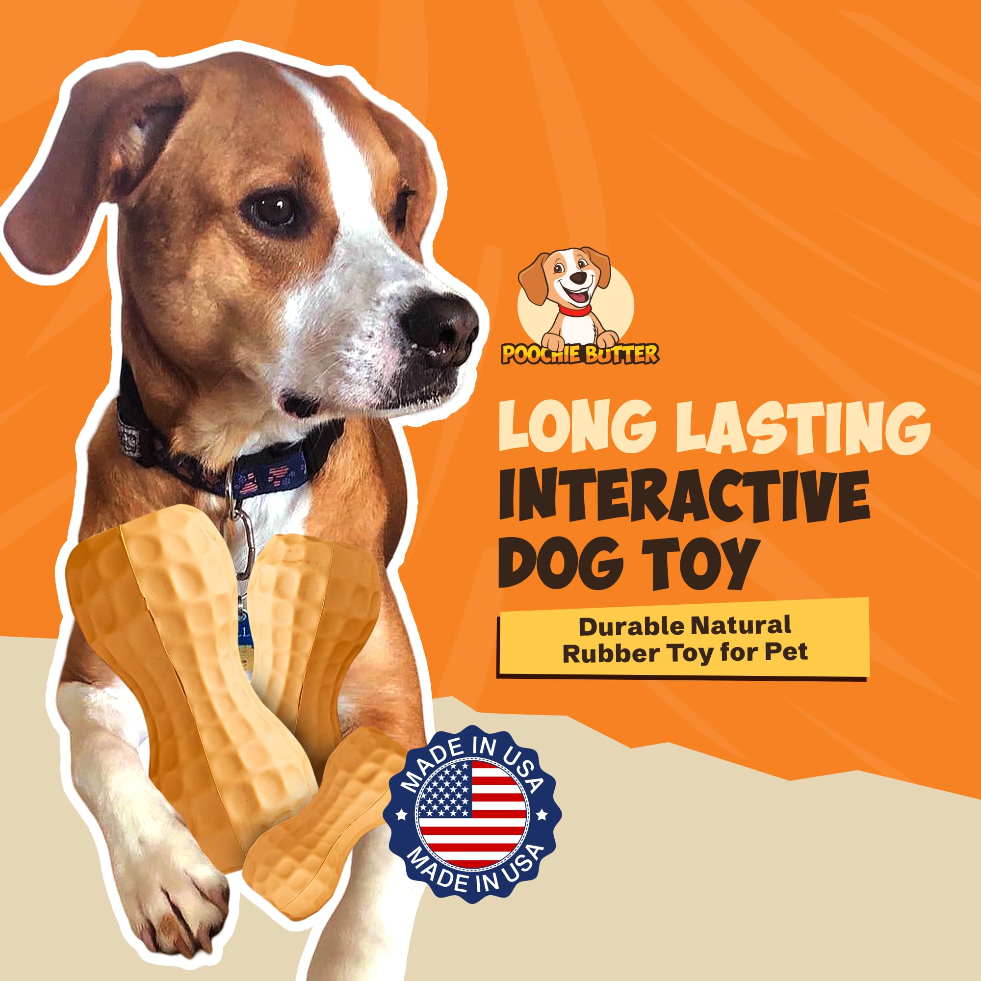 Poochie Butter - Juguete para Perros con Mantequilla de maní | Juguete de Mantequilla de maní para Perros | Juguete masticable para Perros