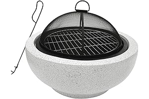 Teamson Home 24-Inch Round Steel Outdoor Fire Pit