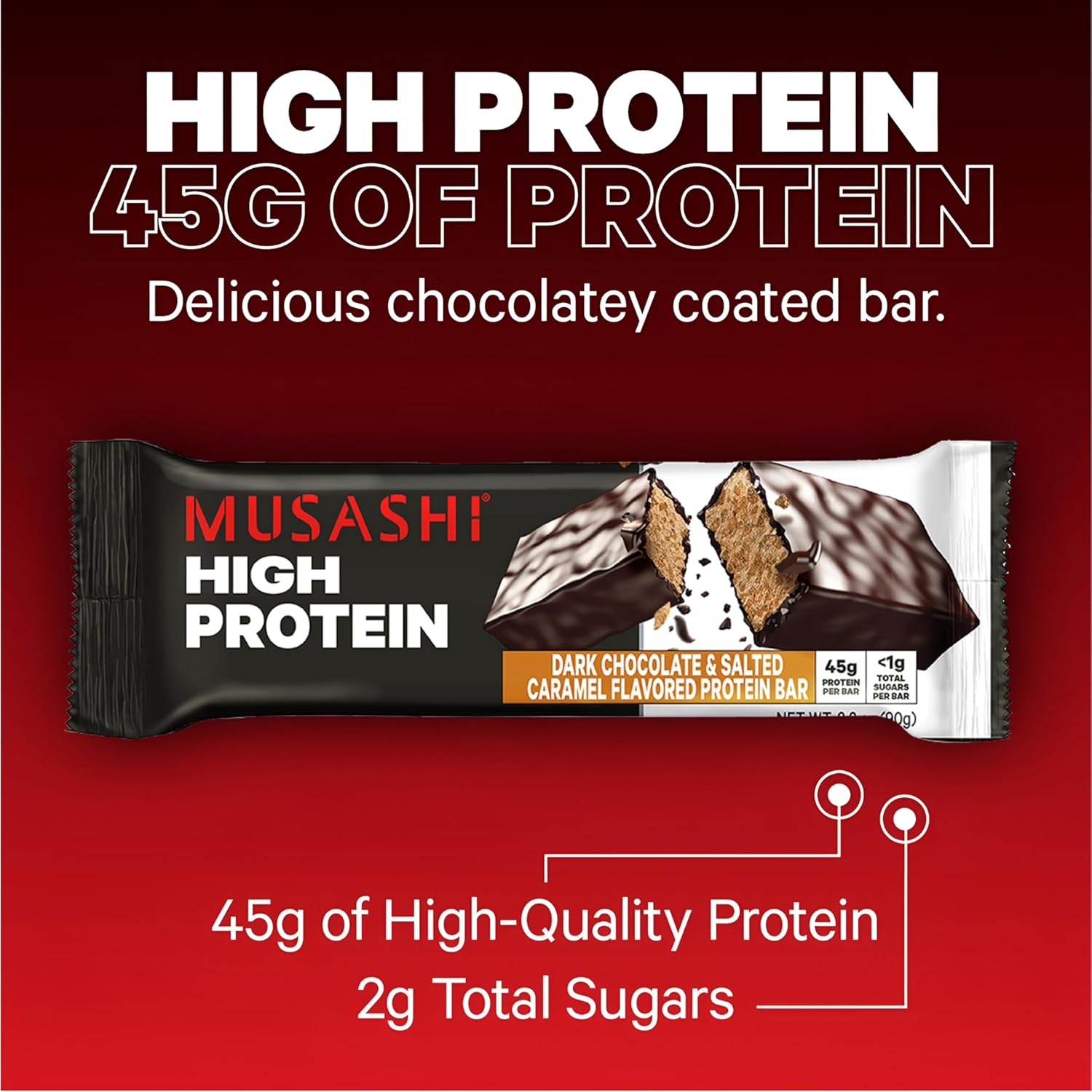 MSHI High Protein Bar, Protein, Total Srs, Dark Chocolate & Salted