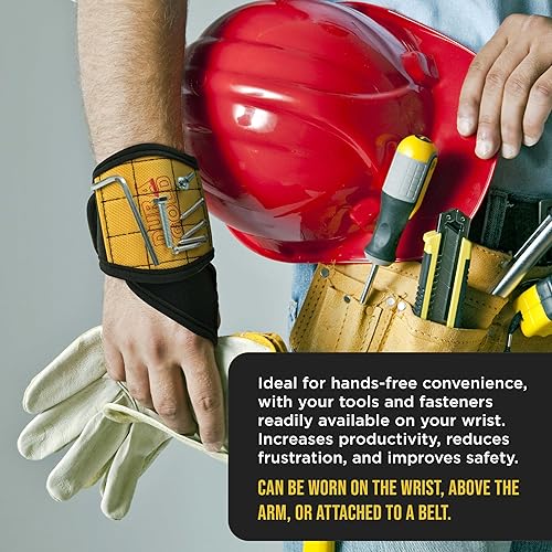 Miniatura 5 de Dura-Gold Pulsera magnética con imanes súper fuertes, cinturón de herramientas de soporte de muñeca que sostiene sujetadores, clavos, tornillos,