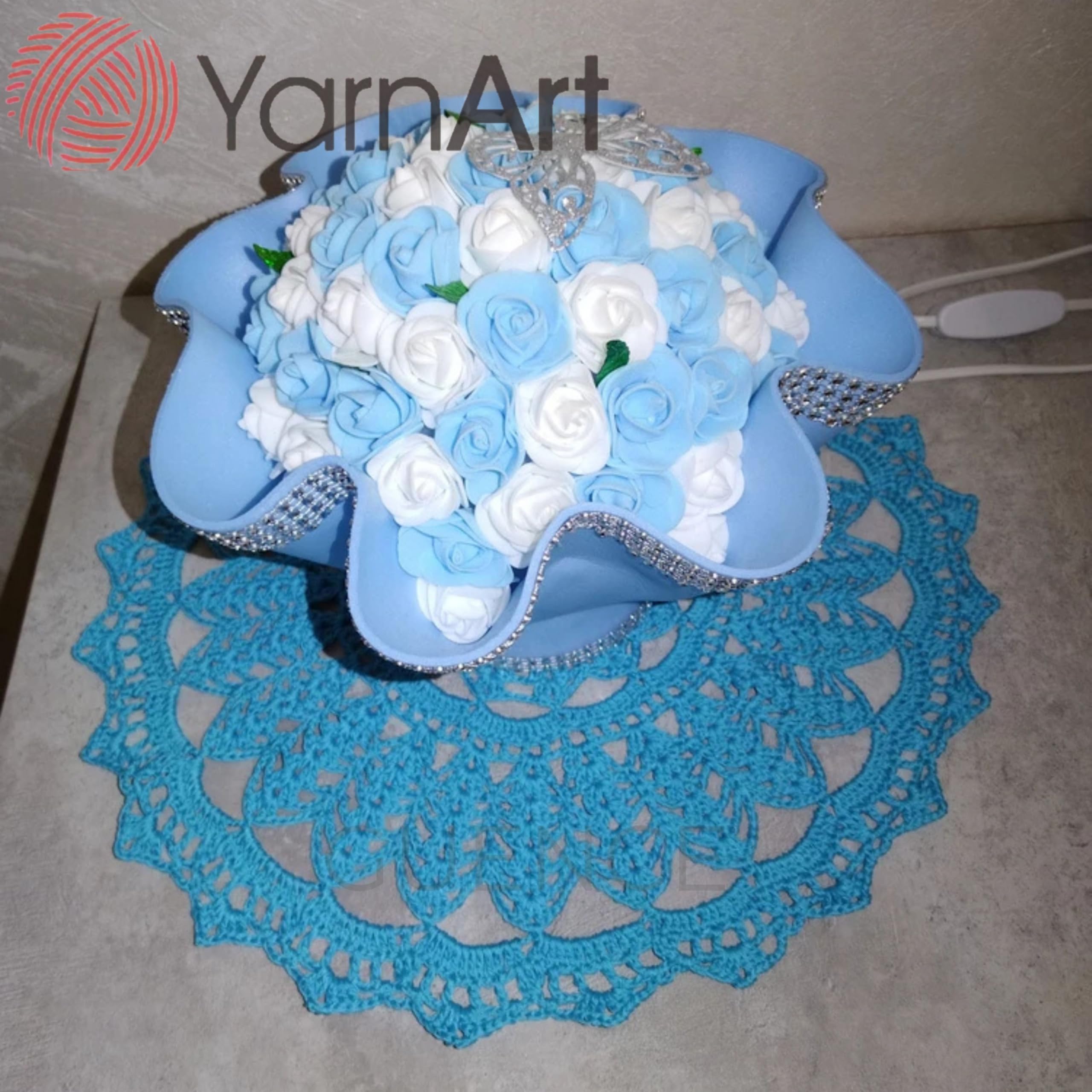 YarnArt Canarias 100% Mercerized Cotton Crochet Thread – 20g (0.7 oz), 203 Yards – Ultra Fine Lace Weight Yarn for Crochet, Lace, Doilies, Embroidery & Accessories (9999, Black)