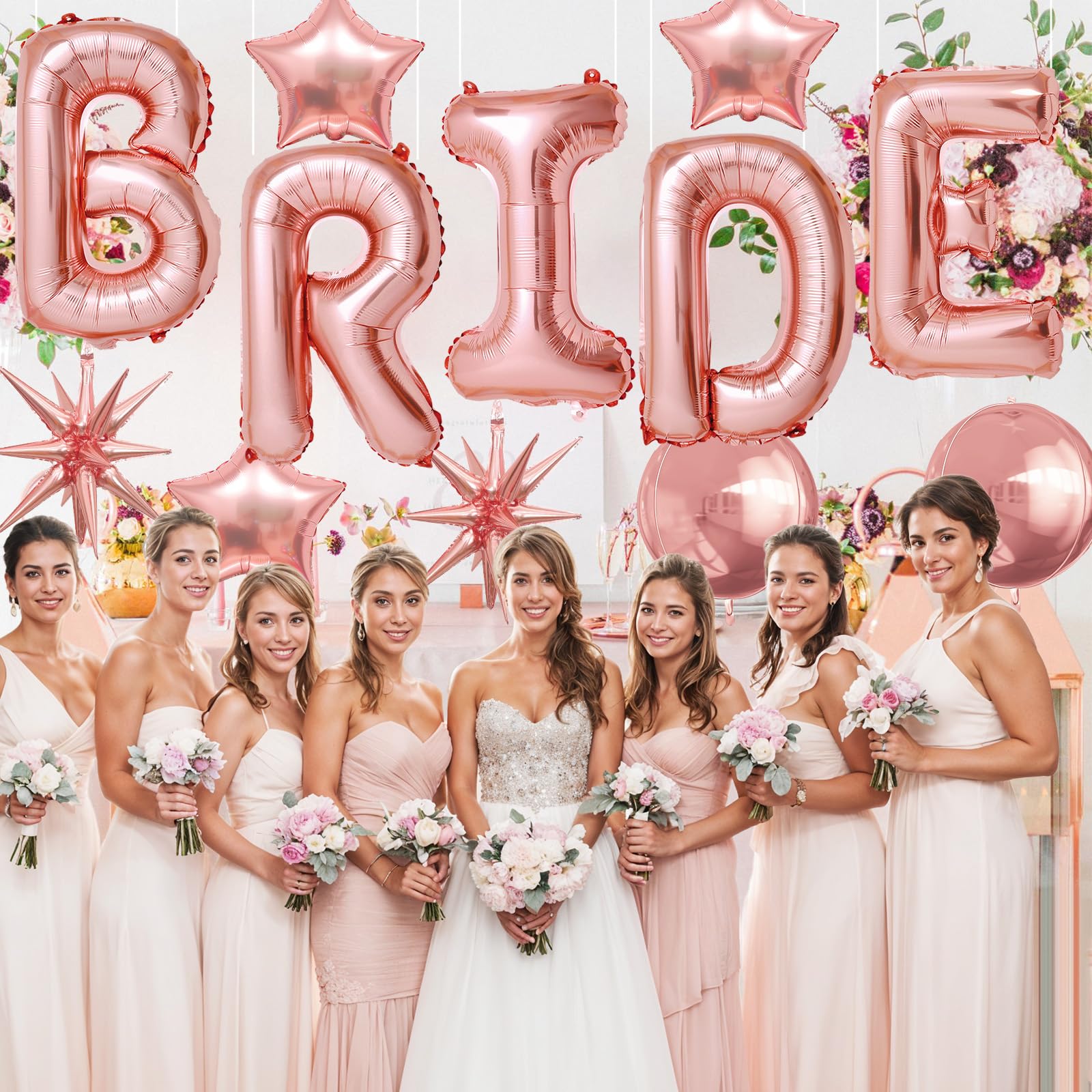 Rose Gold Bride Balloons Bachelorette Party Decorations - Image 3