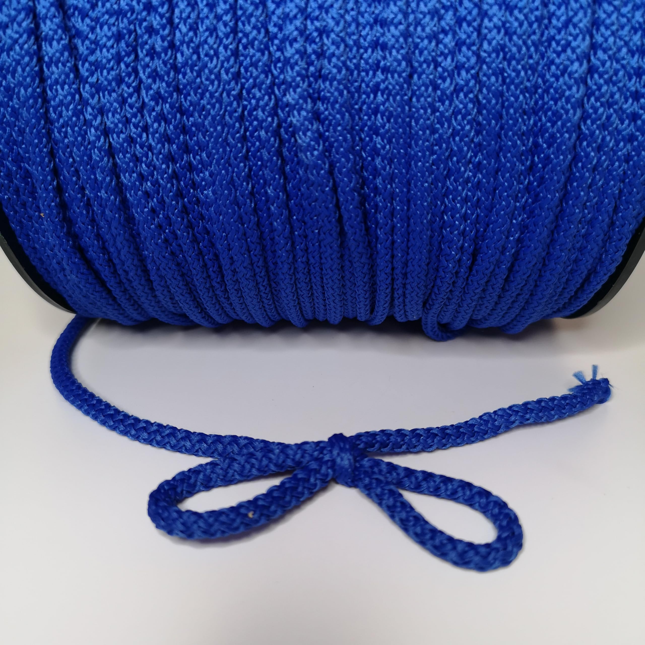 5mm Cord, Braided Drawstring, Strong Rope for Crafts, Lacing and DIY, String, Multiple Colours, Polypropylene (Blue, 20 meters / 65 ft)