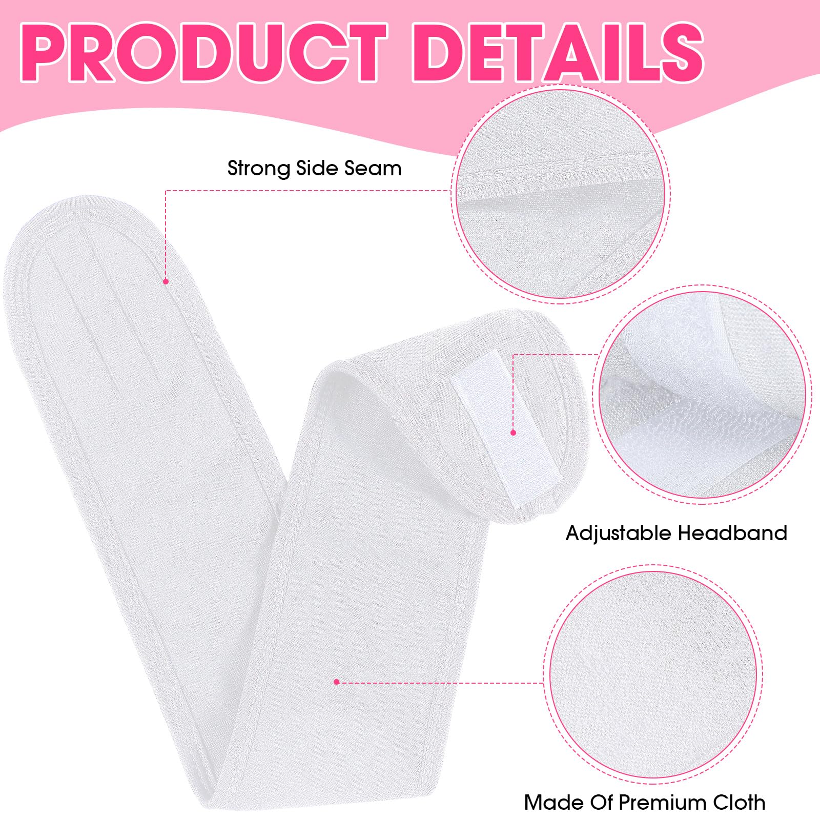 Tigeen 80 diademas de spa ajustables a granel para lavarse la cara, spa, diadema facial, diademas de maquillaje para mujer, diademas para el cuidado de la piel, bandas para el cabello para mujer, para
