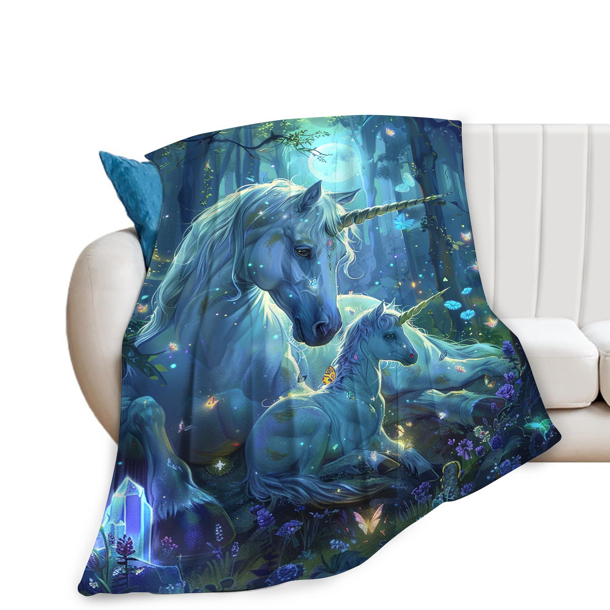 Unicorn Throw Blanket - Soft, Warm & Cozy Fleece for Couch, Sofa, Bed - 50