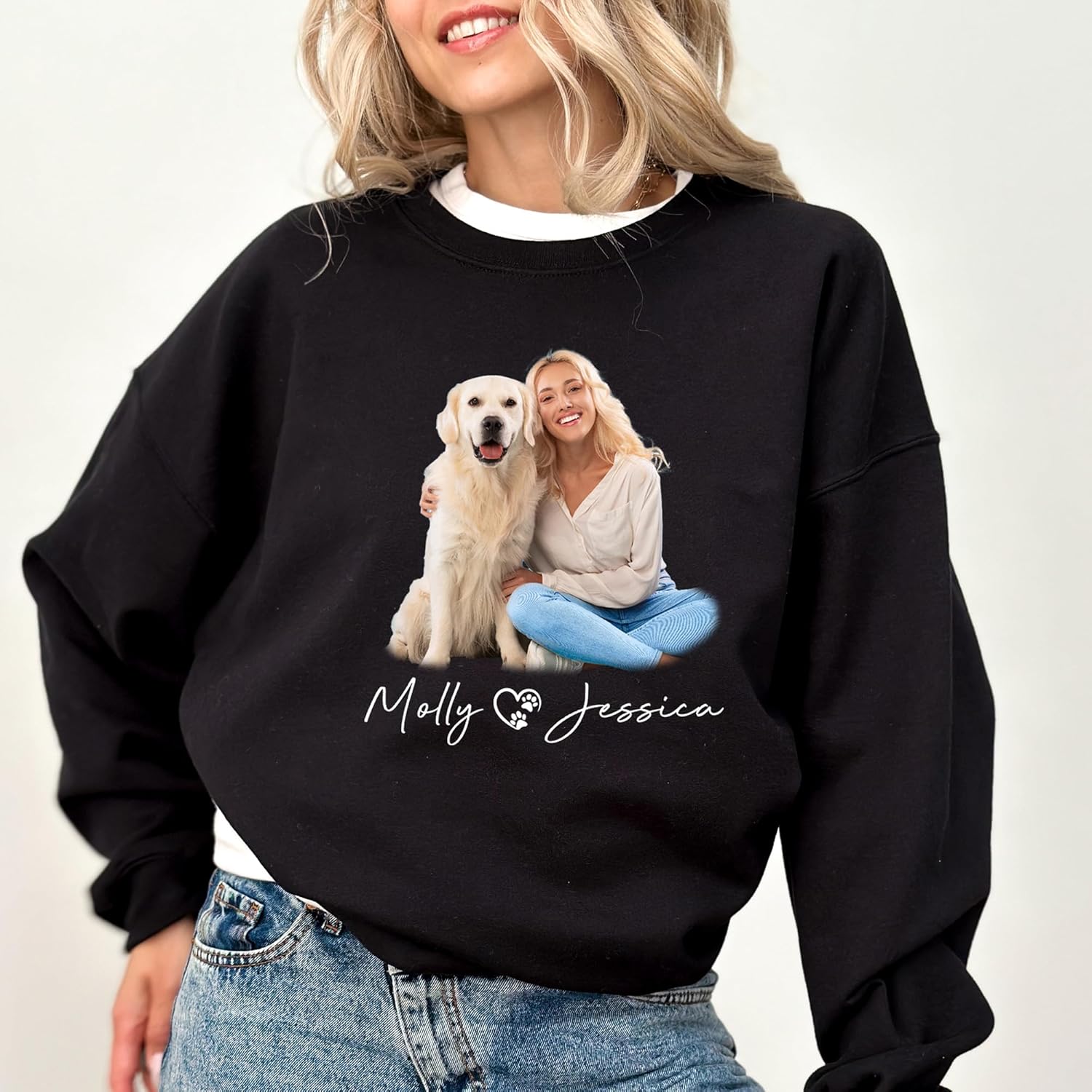 Custom Sweatshirt with Photo Personalized Photo Sweaters for Women Picture Text Logo Pullover - Image 2