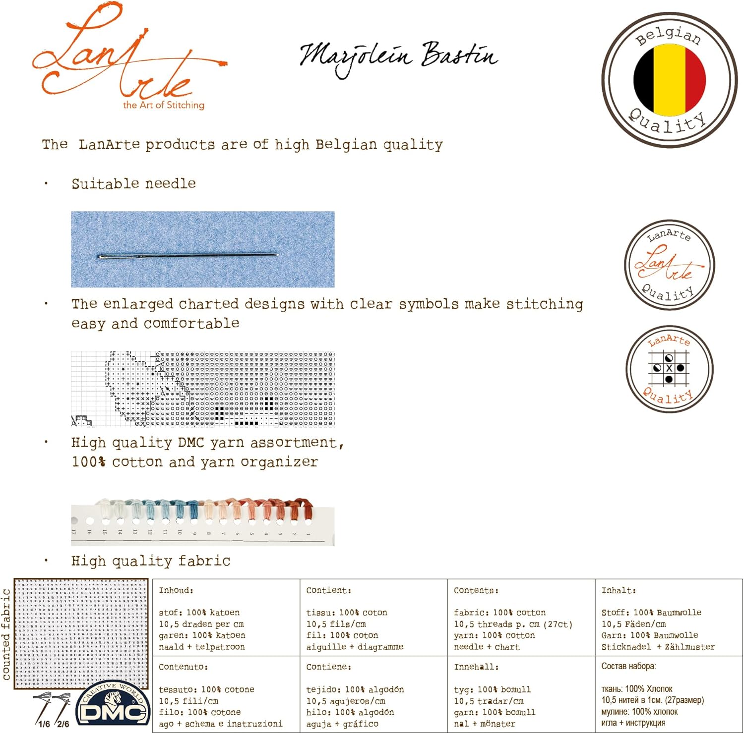 Lanarte Counted Stitch kit Cover me with Tulips
