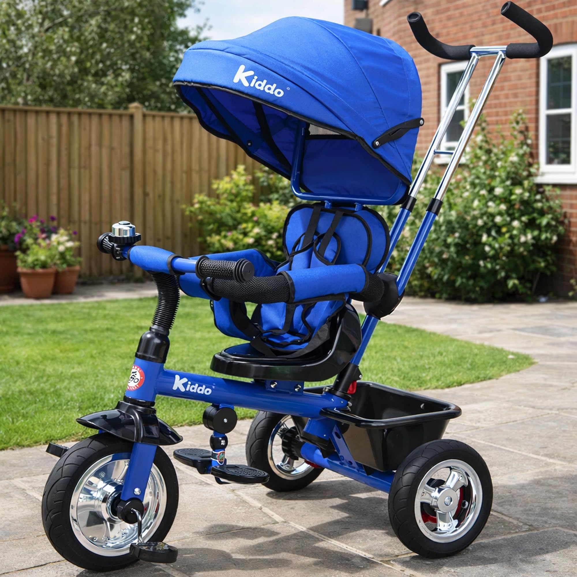  - Kiddo Trike 4-In-1 Smart Design Metal Frame TricycleBlue